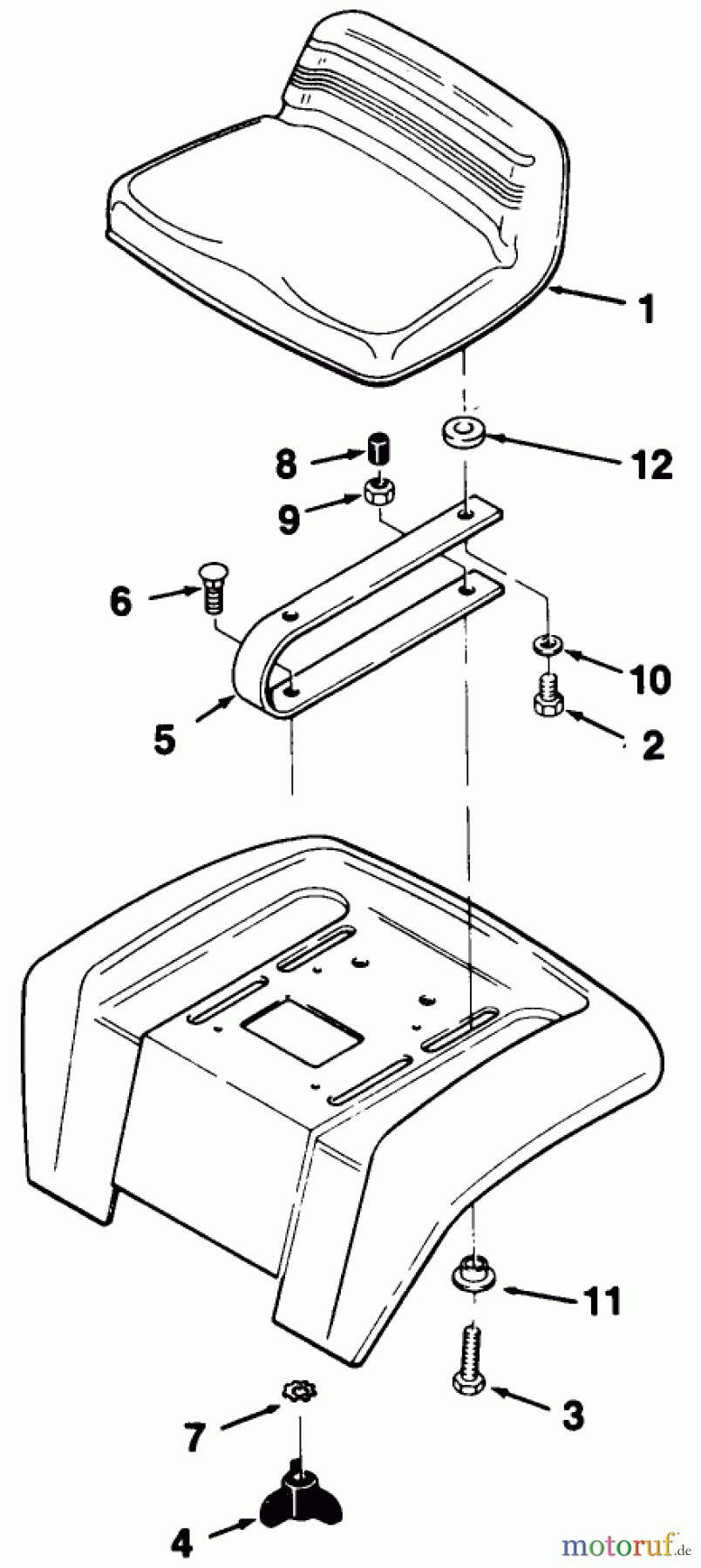 Toro Neu Mowers, Lawn & Garden Tractor Seite 1 32-12OE03 (212-H) - Toro 212-H Tractor, 1992 (2000001-2999999) SEAT ASSEMBLY (210-5 & 210-H)