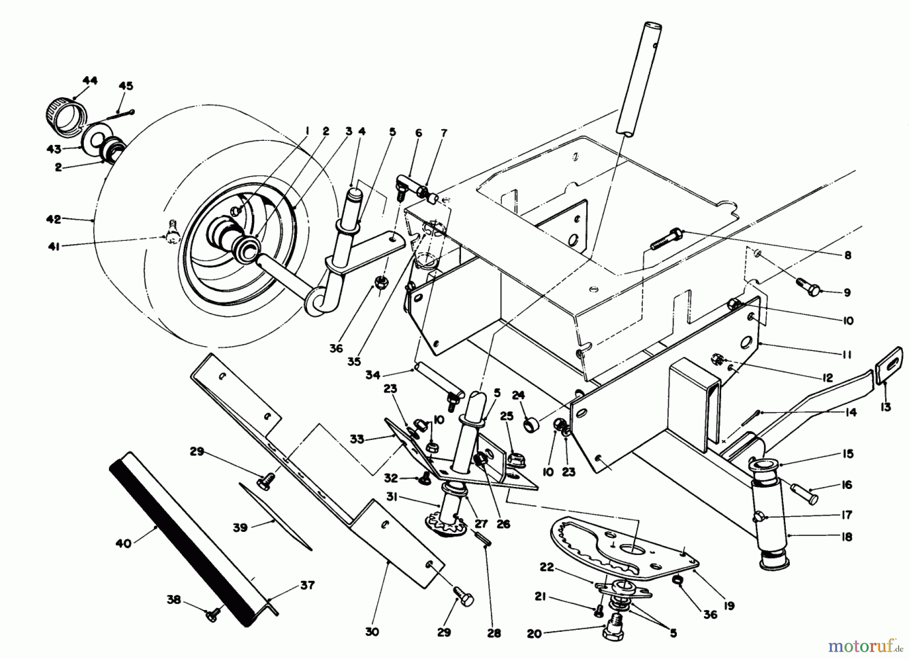  Toro Neu Accessories, Mower 59111 - Toro Easy Empty Grass Catcher, 1989 (9000001-9999999) FRONT AXLE ASSEMBLY