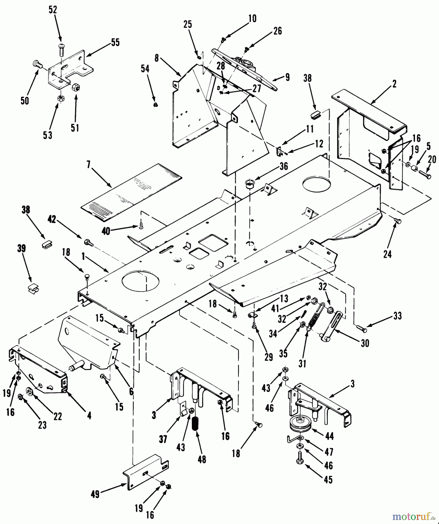  Toro Neu Mowers, Lawn & Garden Tractor Seite 1 32-120EA1 (212-H)- Toro 212-H Tractor, 1991 (1000001-1999999) FRAME, SHEET METAL AND COVERS #1