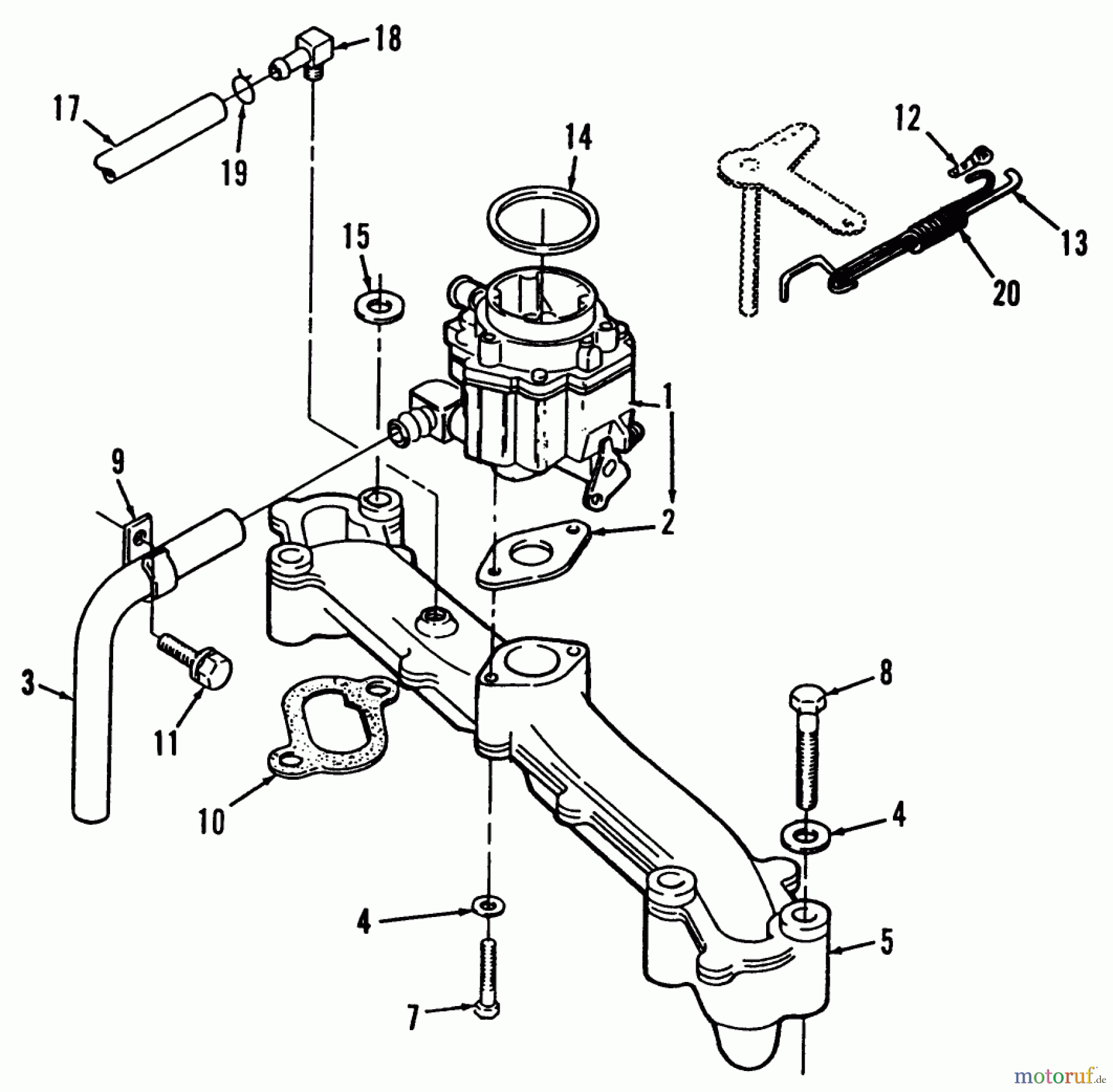  Toro Neu Mowers, Lawn & Garden Tractor Seite 1 41-20OE02 (520-H) - Toro 520-H Garden Tractor, 1991 (1000001-1999999) TORO POWER PLUS INTAKE MANIFOLD