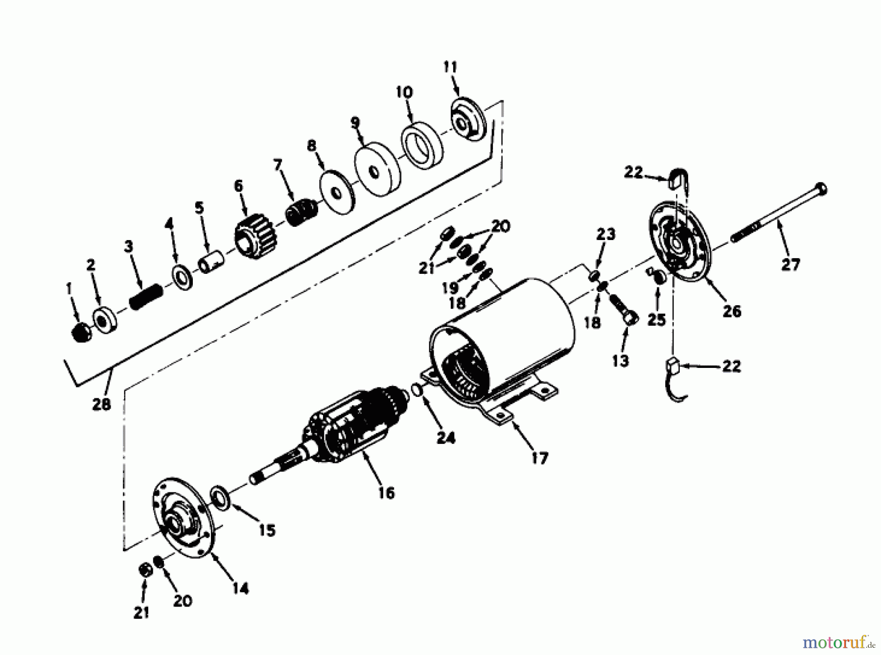  Toro Neu Mowers, Lawn & Garden Tractor Seite 1 55002 (935) - Toro 935 Recoil Lawn Tractor, 1969 (9000001-9999999) STARTER MOTOR NO. 32468A ASSEMBLY 935E