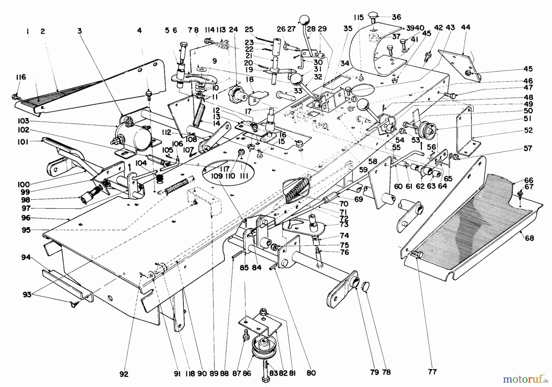 Toro Neu Mowers, Lawn & Garden Tractor Seite 1 55150 (940) - Toro 940 Electric Tractor, 1969 (9000001-9999999) 940 CHASSIS ASSEMBLY