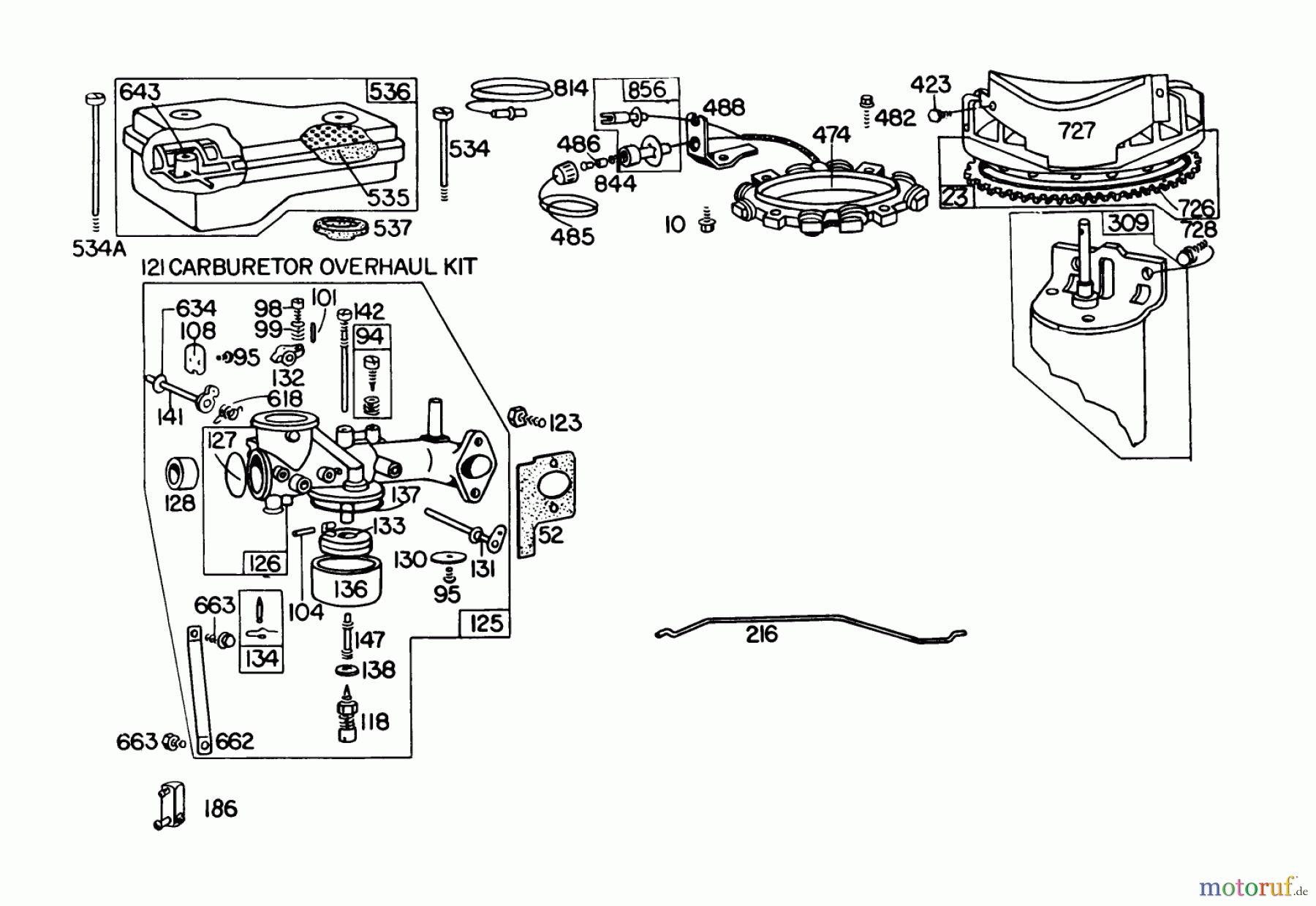  Toro Neu Mowers, Lawn & Garden Tractor Seite 1 57300 (8-32) - Toro 8-32 Front Engine Rider, 1978 (8000001-8999999) ENGINE BRIGGS & STRATTON MODEL 252707-0146-01 (MODEL 57360) #2