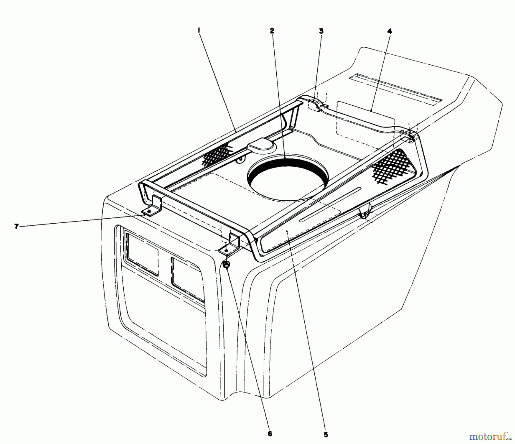  Toro Neu Mowers, Lawn & Garden Tractor Seite 1 57300 (8-32) - Toro 8-32 Front Engine Rider, 1984 (4000001-4999999) HOOD DUCT ASSEMBLY