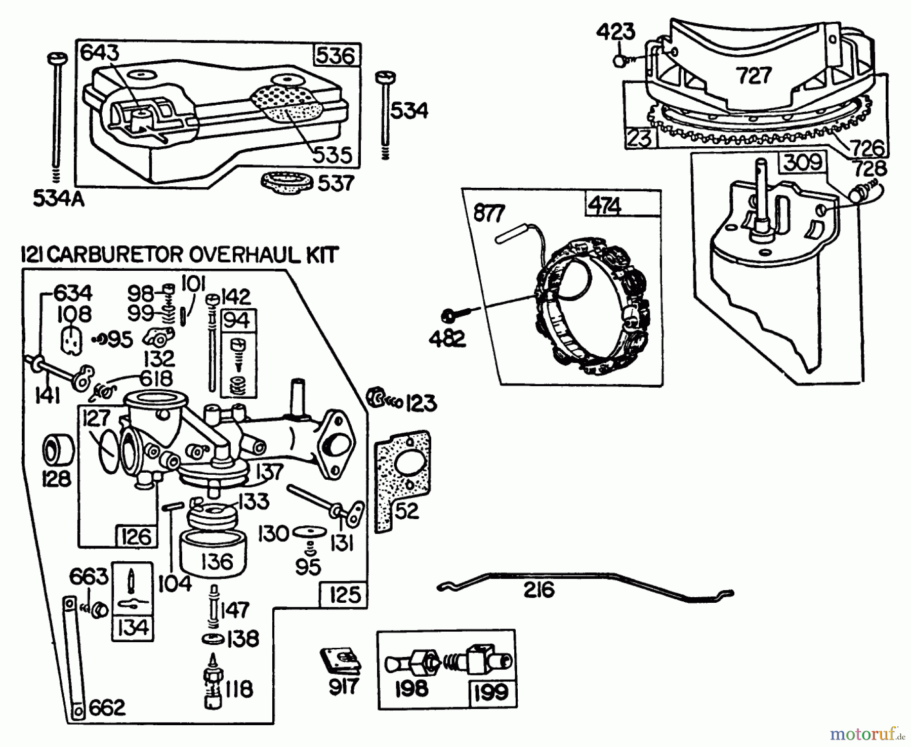 Toro Neu Mowers, Lawn & Garden Tractor Seite 1 57356 (11-42) - Toro 11-42 Lawn Tractor, 1982 (2000001-2999999) BRIGGS & STRATTON MODEL 252707-0230-01 #1