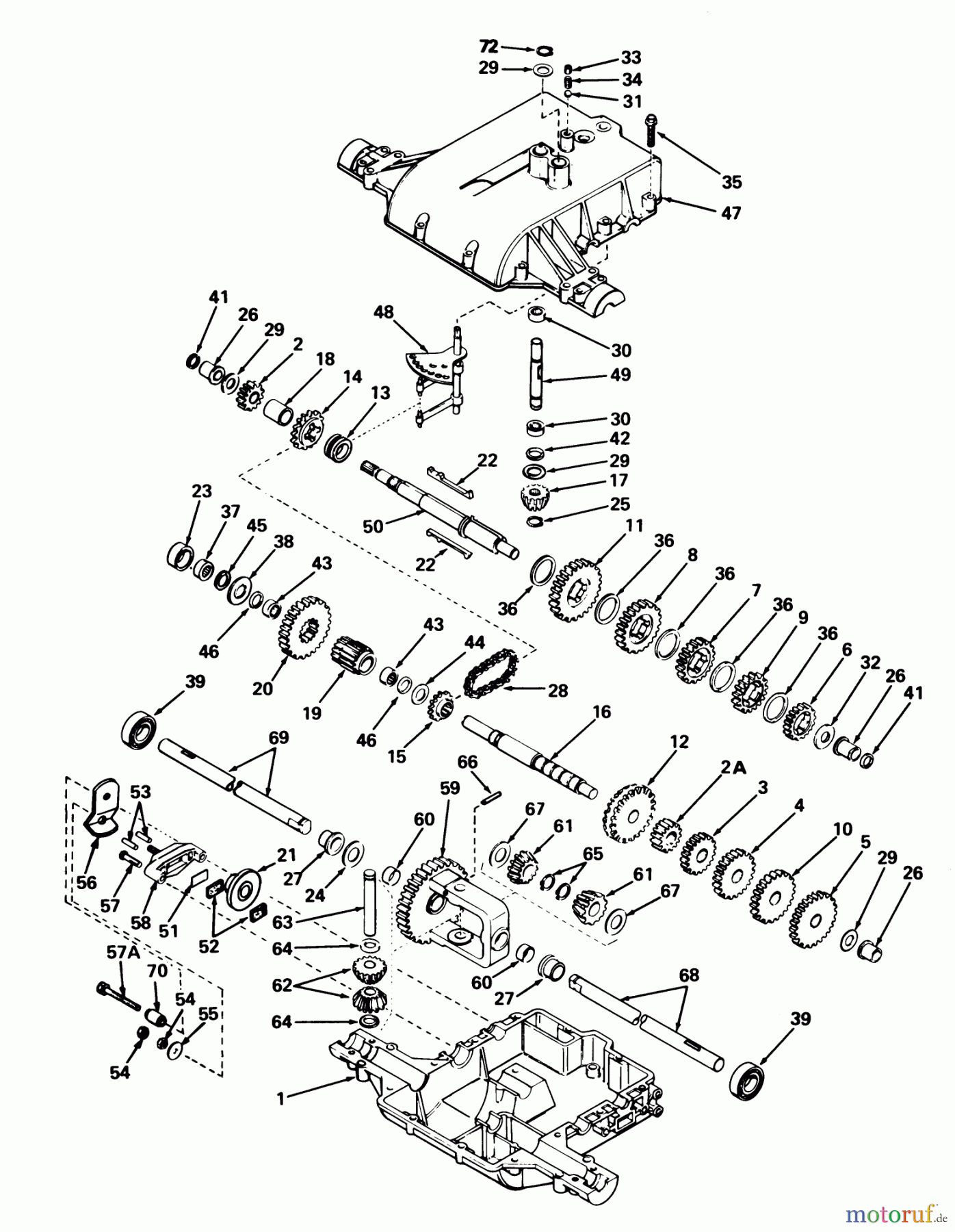  Toro Neu Mowers, Lawn & Garden Tractor Seite 1 57385 - Toro 11 hp Front Engine Rider, 1981 (1000001-1999999) PEERLESS TRANSAXLE MODEL 801C