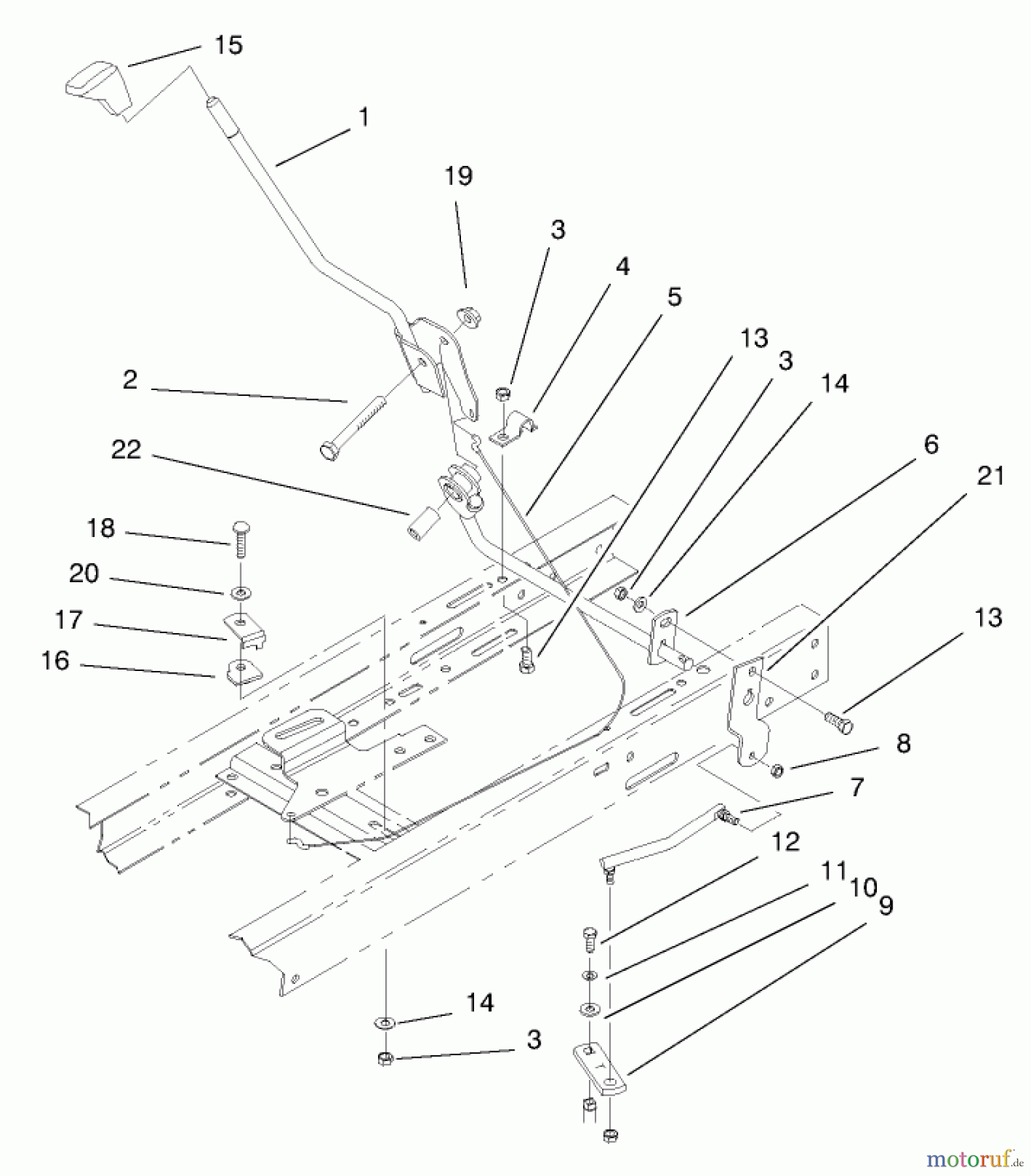  Toro Neu Mowers, Lawn & Garden Tractor Seite 1 71205 (13-38XL) - Toro 13-38XL Lawn Tractor, 1996 (6900001-6999999) SHIFT ASSEMBLY