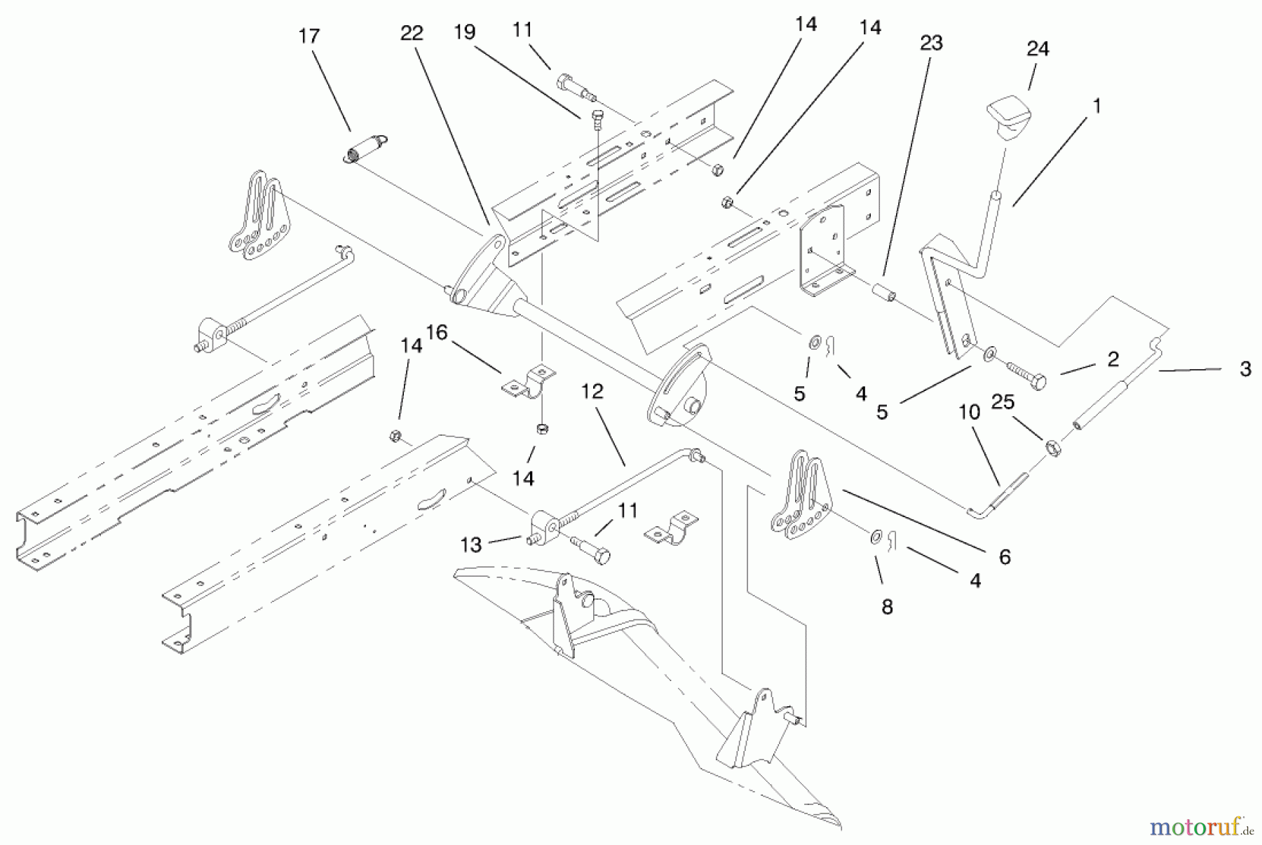 Toro Neu Mowers, Lawn & Garden Tractor Seite 1 71197 (17-44HXL) - Toro 17-44HXL Lawn Tractor, 2000 (200000001-200999999) HEIGHT OF CUT ASSEMBLY