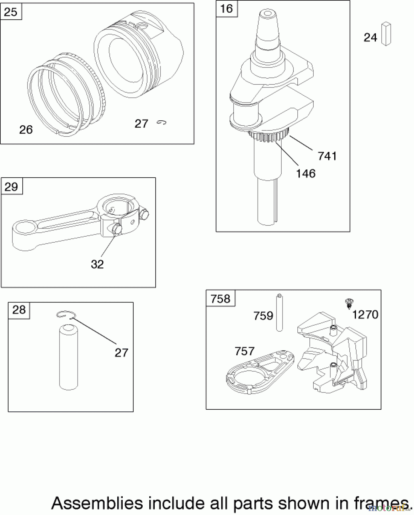 Toro Neu Mowers, Lawn & Garden Tractor Seite 1 71209 (XL 320) - Toro XL 320 Lawn Tractor, 2005 (250005001-250999999) CRANKSHAFT ASSEMBLY BRIGGS AND STRATTON 219907-0170-E1