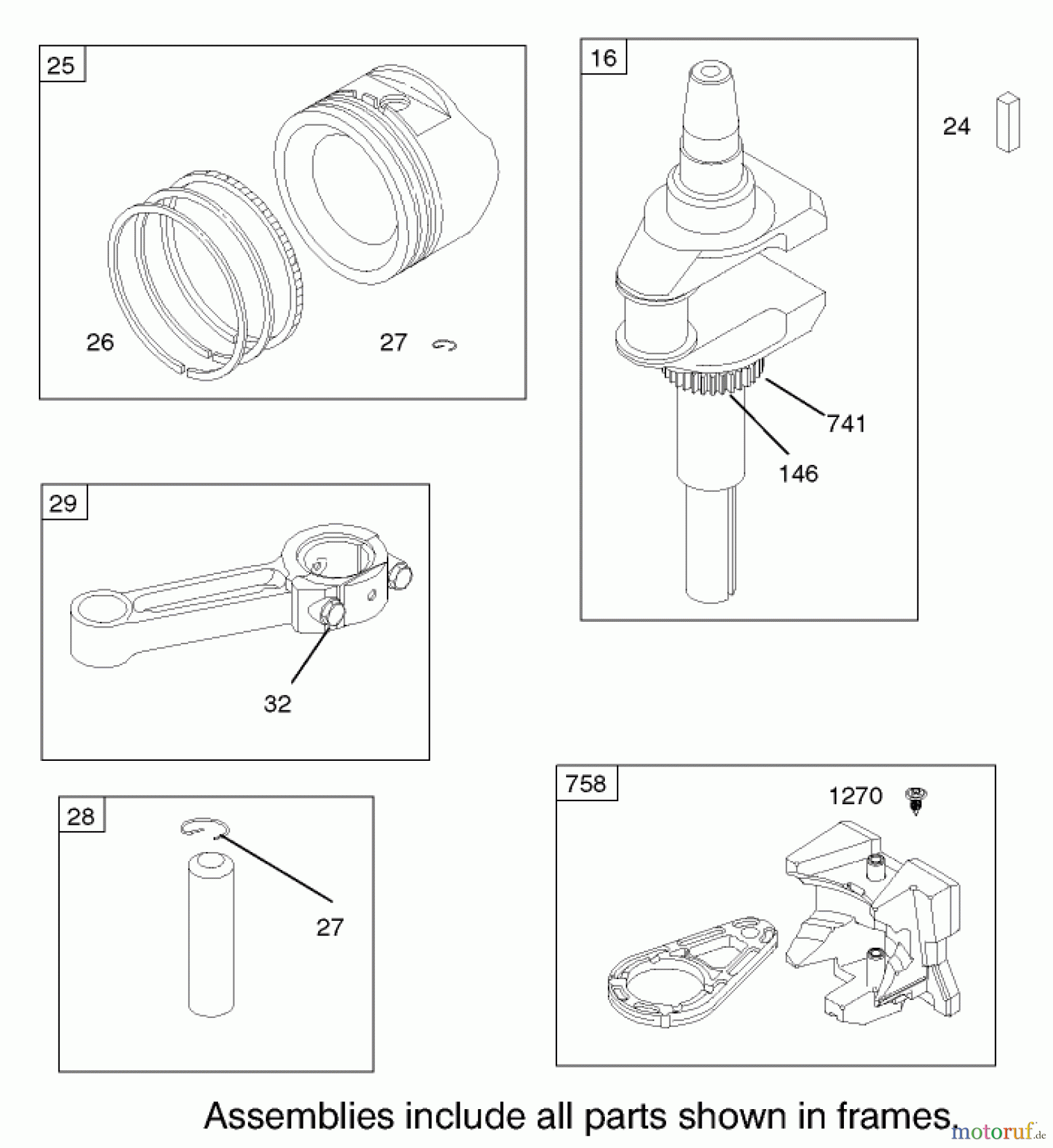 Toro Neu Mowers, Lawn & Garden Tractor Seite 1 71242 (16-38HXLE) - Toro 16-38HXLE Lawn Tractor, 2003 (230000001-230999999) CRANKSHAFT ASSEMBLY BRIGGS AND STRATTON MODEL 286H77-0121-E1