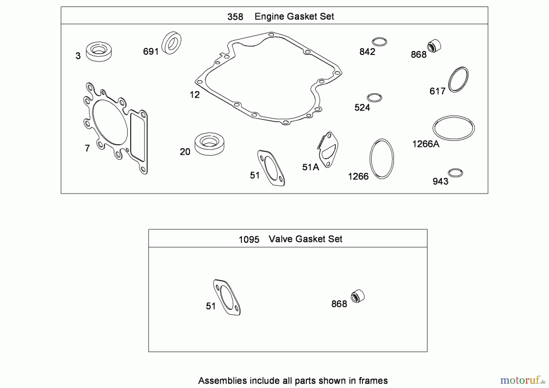 Toro Neu Mowers, Lawn & Garden Tractor Seite 1 71252 (XL 380H) - Toro XL 380H Lawn Tractor, 2008 (280000001-280999999) GASKET SET BRIGGS AND STRATTON MODEL 31E777-0130-E1