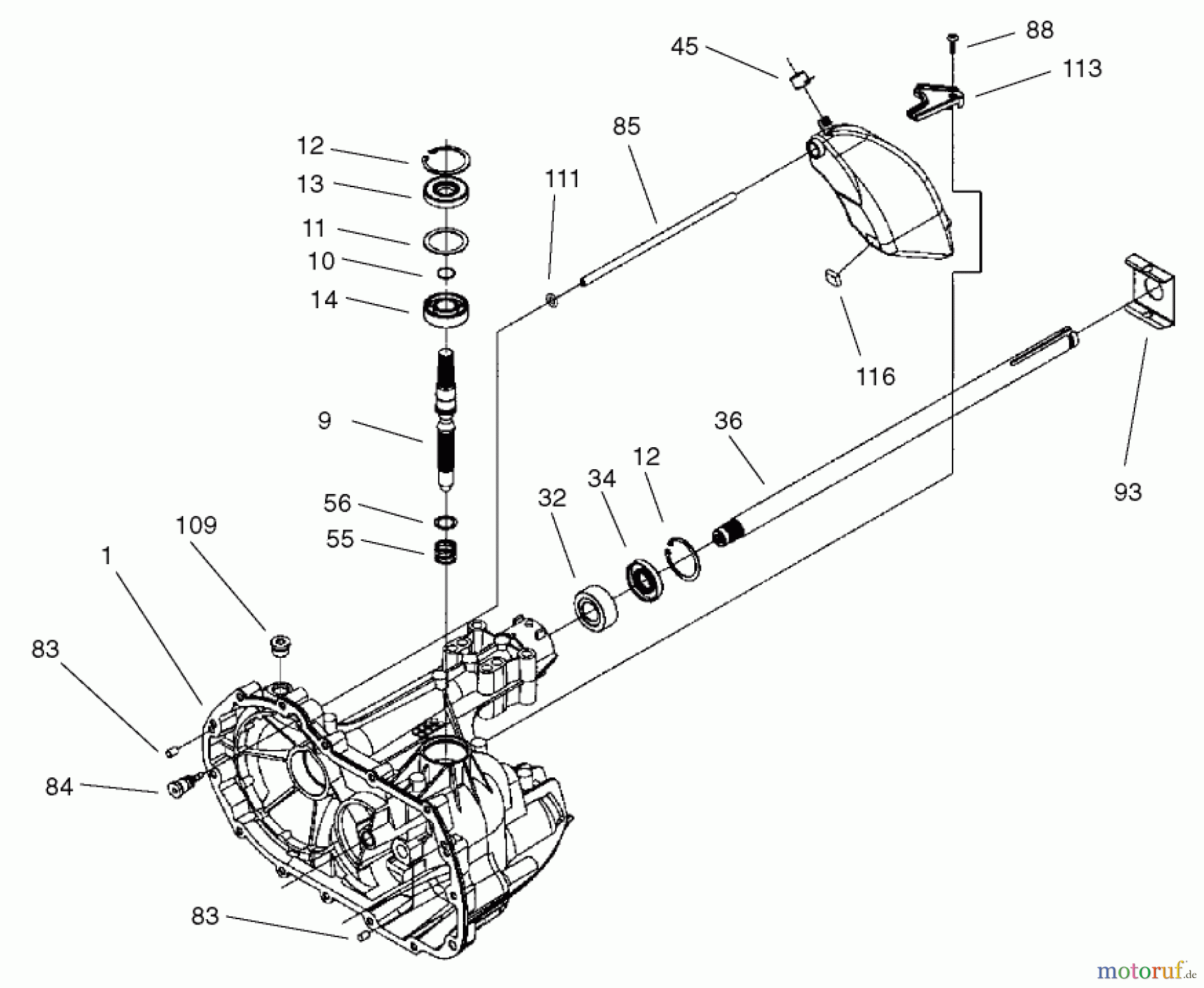  Toro Neu Mowers, Lawn & Garden Tractor Seite 1 71282 (17-44HXLE) - Toro 17-44HXLE Lawn Tractor, 2001 (210000001-210999999) AXLE ASSEMBLY