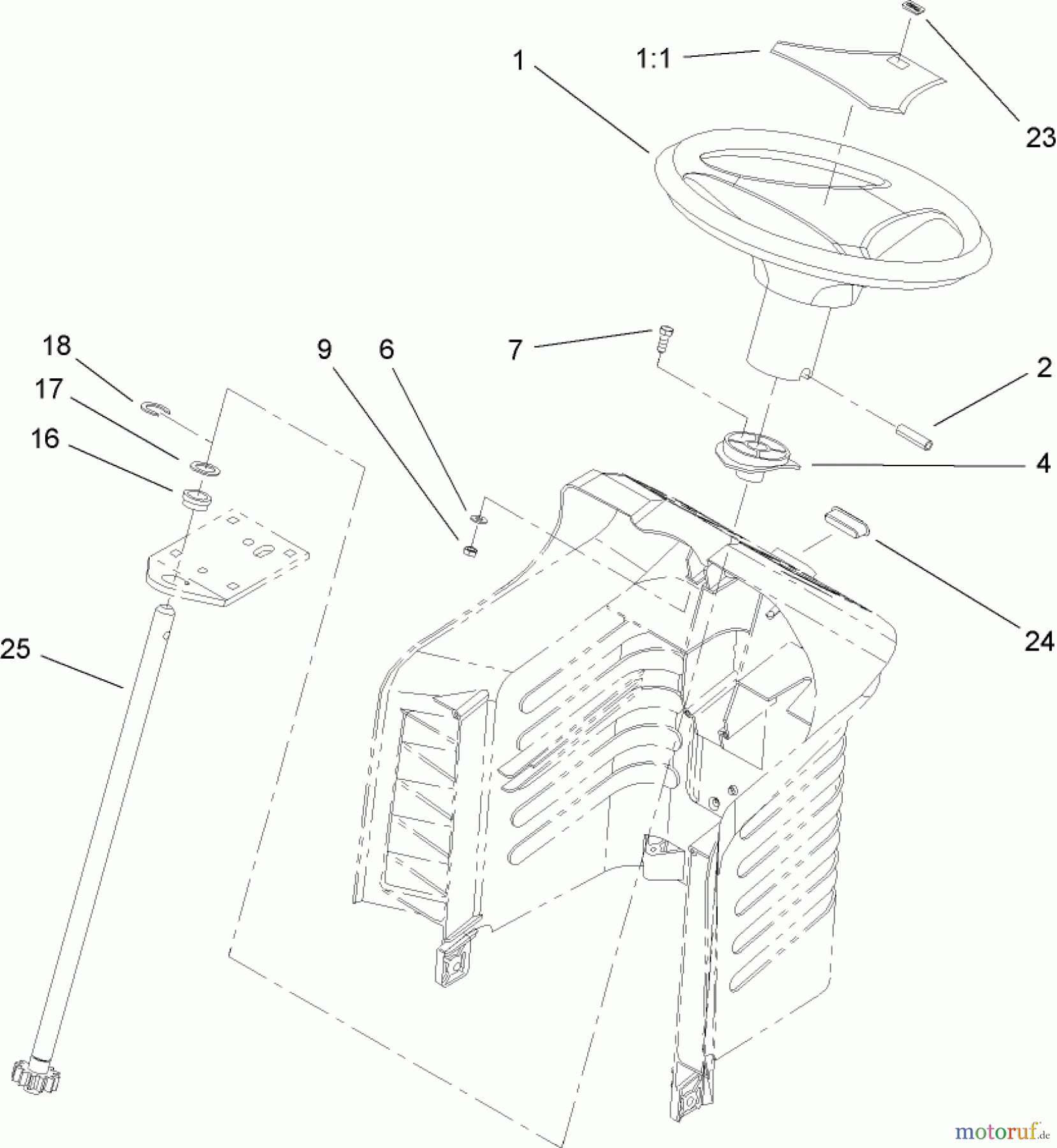 Toro Neu Mowers, Lawn & Garden Tractor Seite 1 71286 (XL 440H) - Toro XL 440H Lawn Tractor, 2007 (270000001-270999999) FIXED STEERING ASSEMBLY