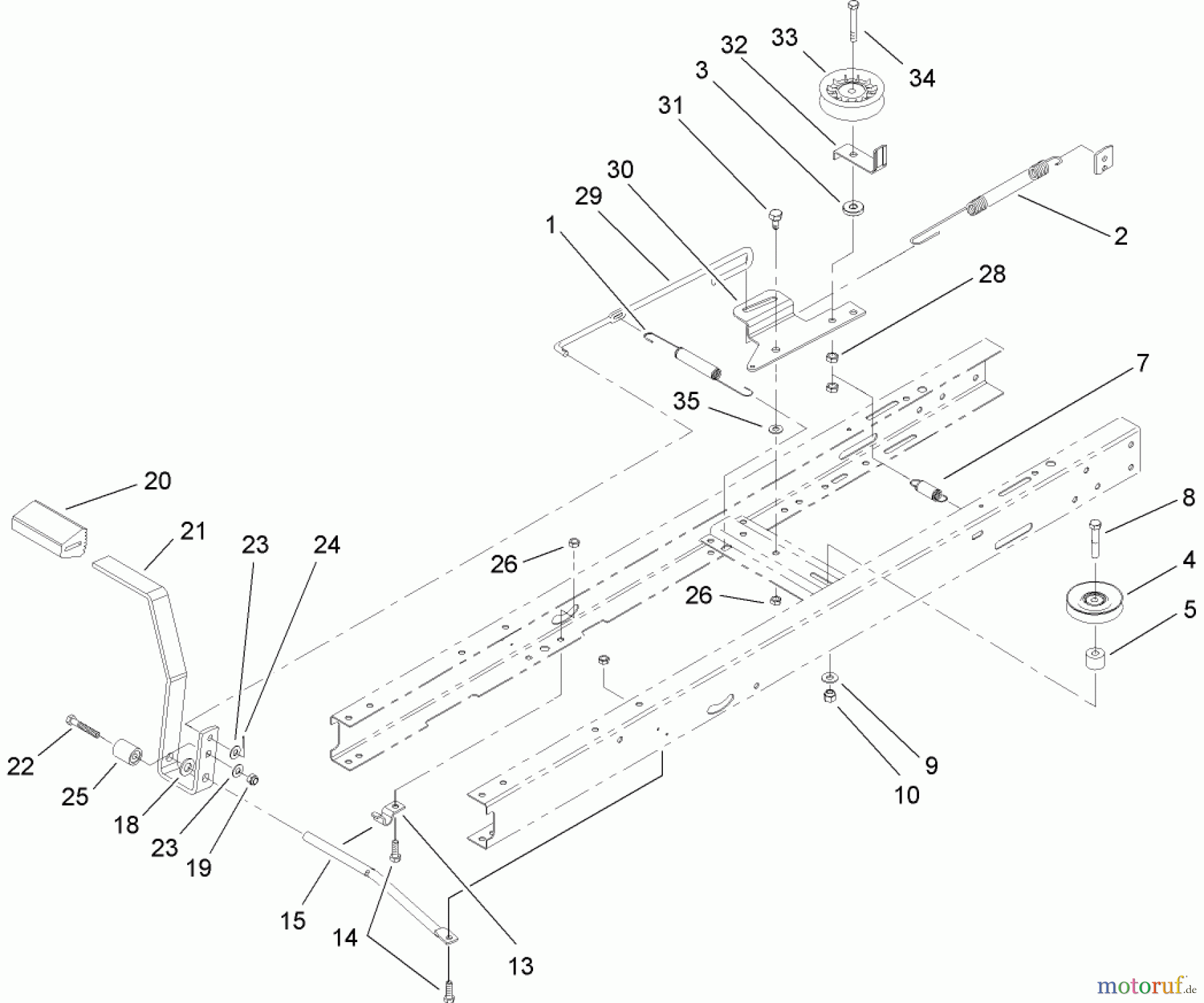 Toro Neu Mowers, Lawn & Garden Tractor Seite 1 71429 (XL 440H) - Toro XL 440H Lawn Tractor, 2005 (250000001-250999999) TRACTION BRAKE ASSEMBLY