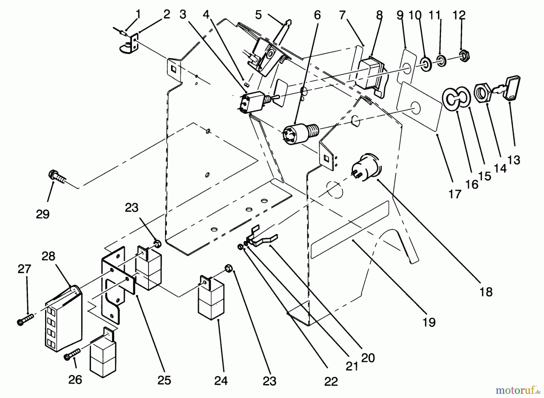  Toro Neu Mowers, Lawn & Garden Tractor Seite 1 72040 (244-5) - Toro 244-5 Yard Tractor, 1993 (3900001-3999999) DASH ASSEMBLY