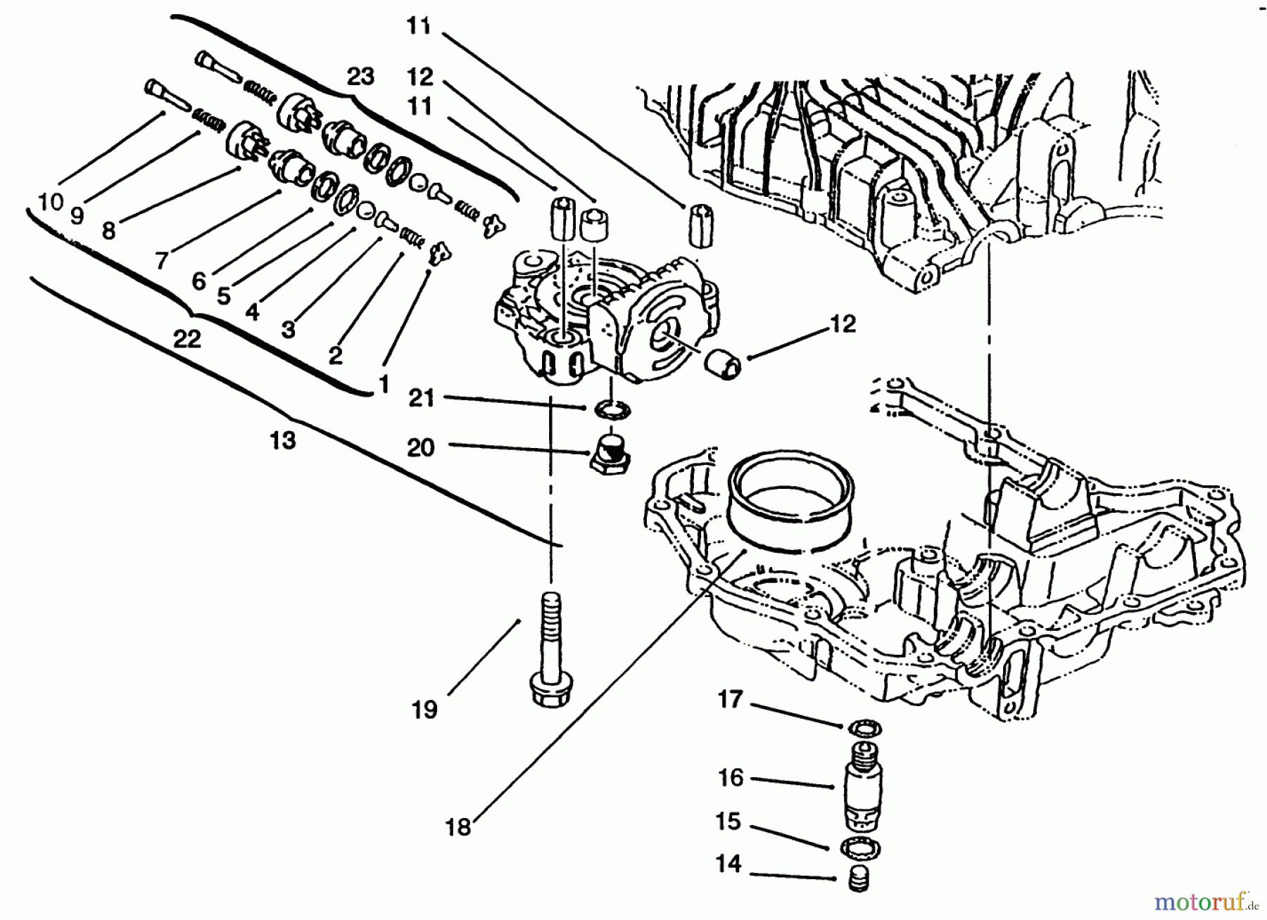  Toro Neu Mowers, Lawn & Garden Tractor Seite 1 72103 (268-H) - Toro 268-H Yard Tractor, 1994 (4900001-4999999) CENTER CASE