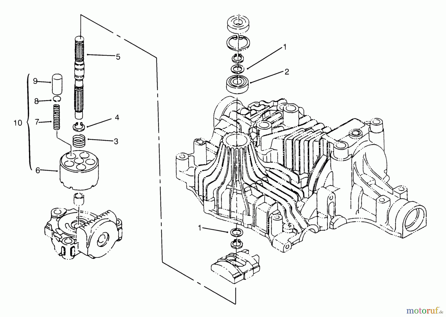 Toro Neu Mowers, Lawn & Garden Tractor Seite 1 72063 (264-H) - Toro 264-H Yard Tractor, 1995 (5900001-5900498) PUMP SHAFT