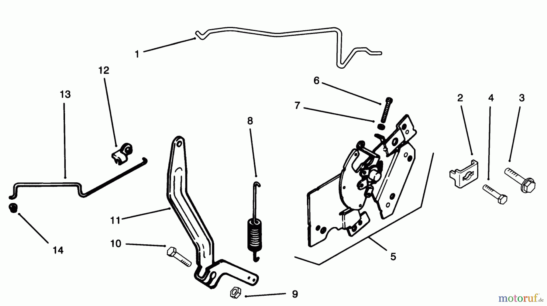  Toro Neu Mowers, Lawn & Garden Tractor Seite 1 72062 (264-6) - Toro 264-6 Yard Tractor, 1995 (5900228-5999999) ENGINE CONTROLS #1