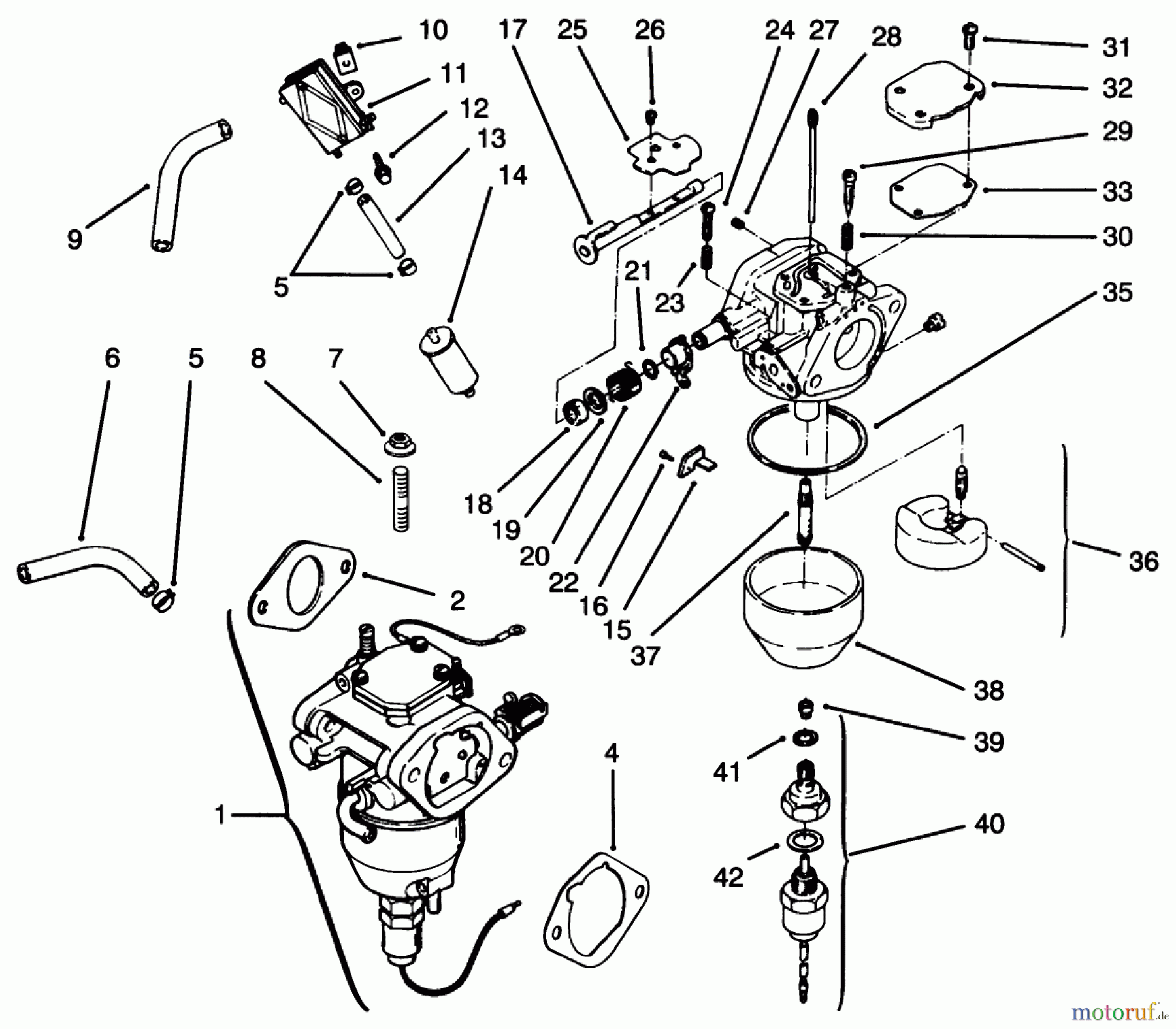  Toro Neu Mowers, Lawn & Garden Tractor Seite 1 72042 (264-6) - Toro 264-6 Yard Tractor, 1995 (5900797-5999999) FUEL SYSTEM #2