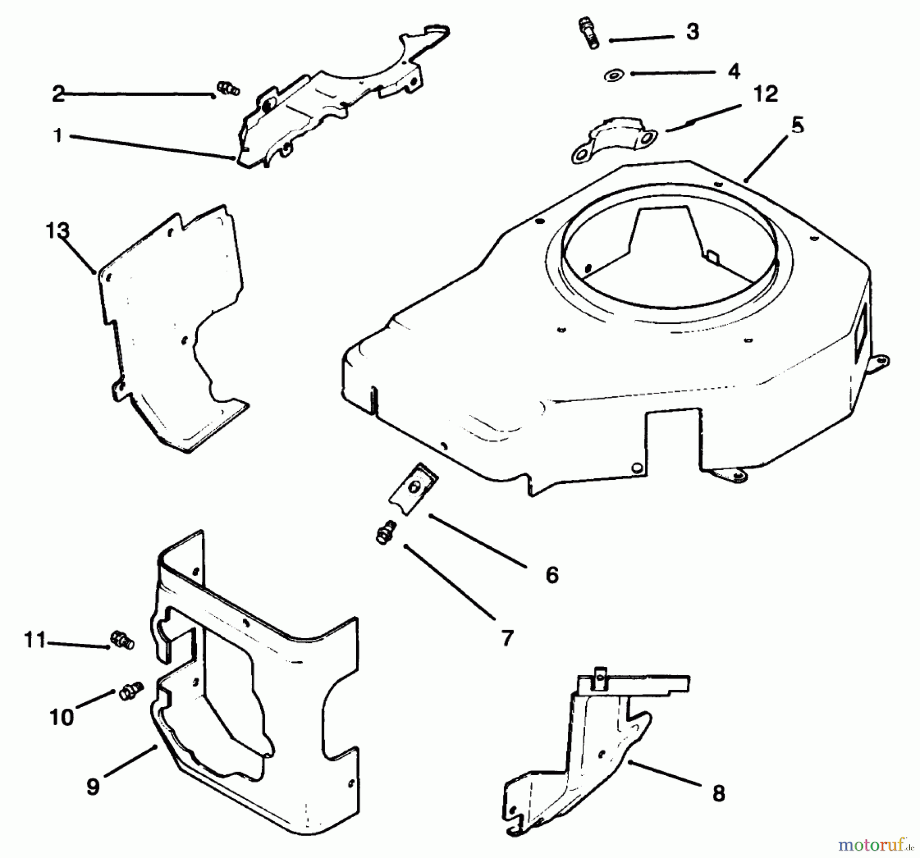  Toro Neu Mowers, Lawn & Garden Tractor Seite 1 72046 (265-H) - Toro 265-H Lawn and Garden Tractor, 1996 (6900001-6999999) BLOWER HOUSING & BAFFLES