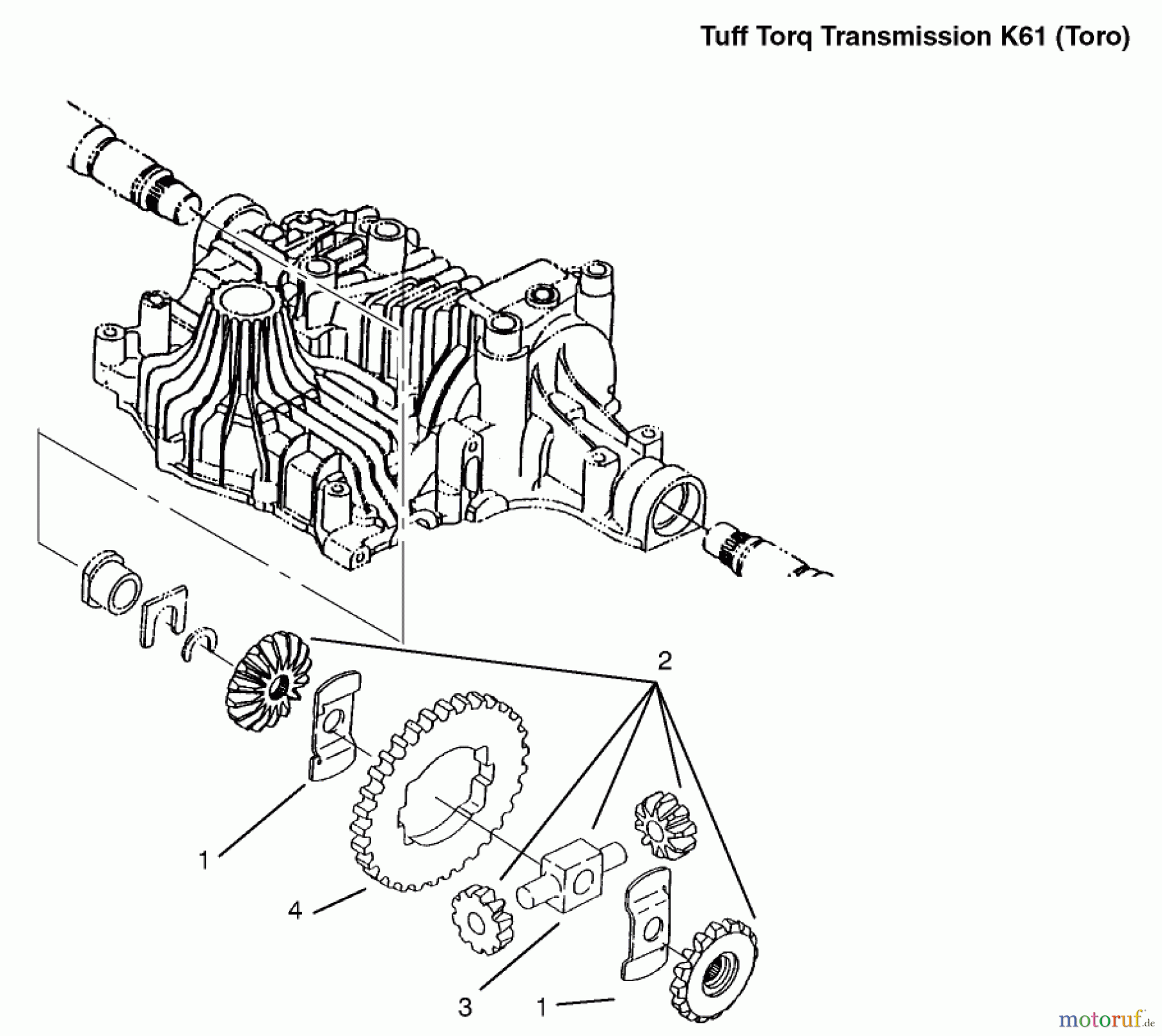  Toro Neu Mowers, Lawn & Garden Tractor Seite 1 72048 (265-H) - Toro 265-H Lawn and Garden Tractor, 1999 (9900001-9999999) DIFFERENTIAL GEAR