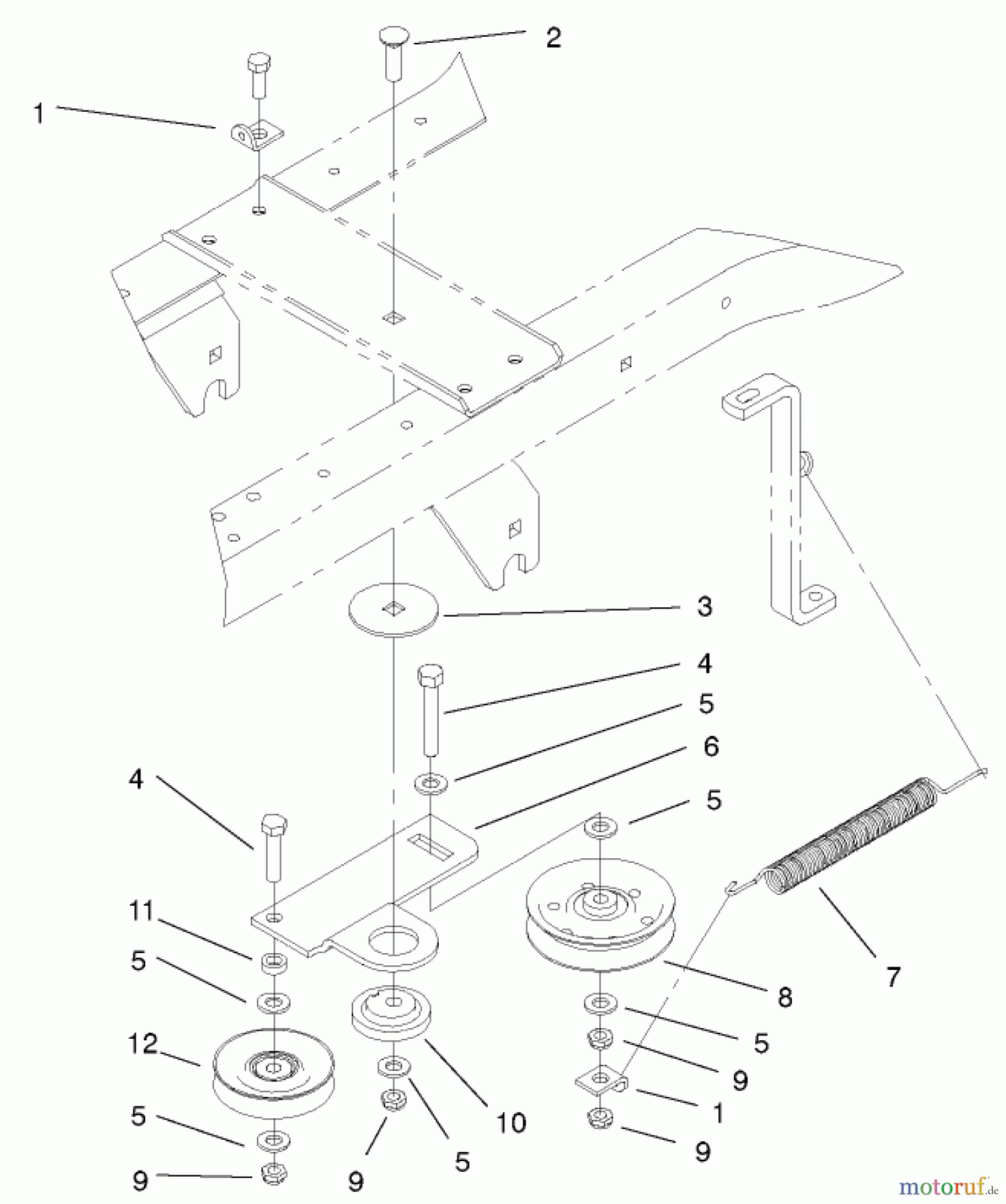  Toro Neu Mowers, Lawn & Garden Tractor Seite 1 72051 (265-H) - Toro 265-H Lawn and Garden Tractor, 2002 (220000001-220999999) HYDRO DRIVE COMPONENTS ASSEMBLY