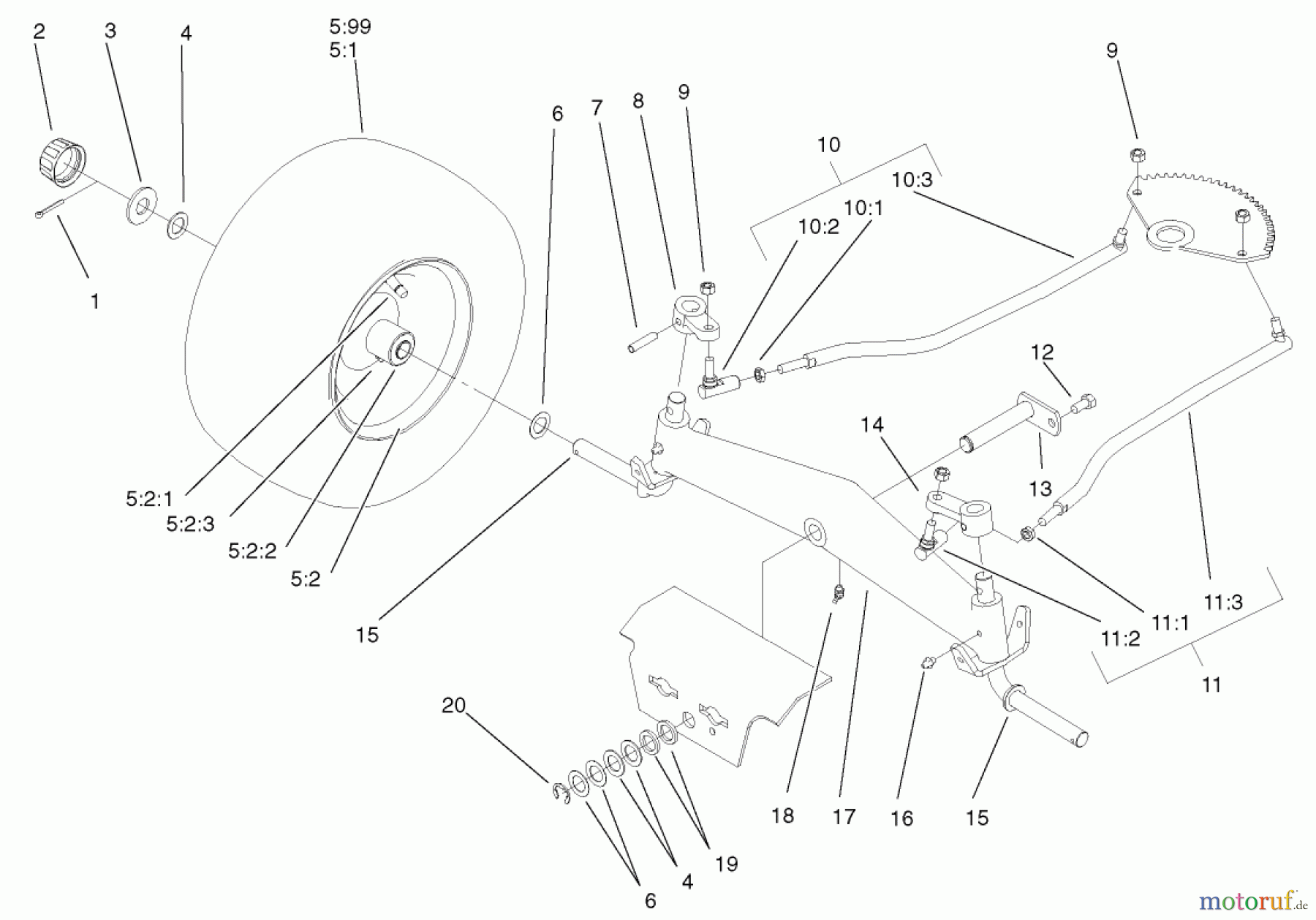 Toro Neu Mowers, Lawn & Garden Tractor Seite 1 72052 (266-H) - Toro 266-H Lawn and Garden Tractor, 2001 (210000001-210999999) FRONT AXLE ASSEMBLY
