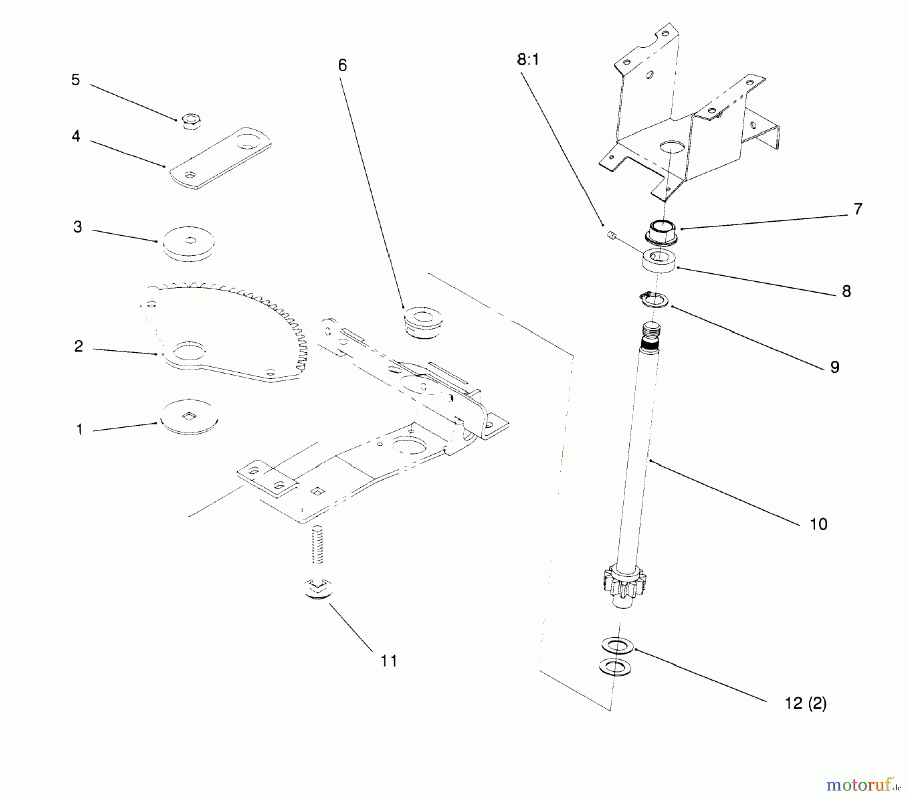  Toro Neu Mowers, Lawn & Garden Tractor Seite 1 72084 (266-H) - Toro 266-H Yard Tractor, 1995 (5900001-5999999) LOWER STEERING