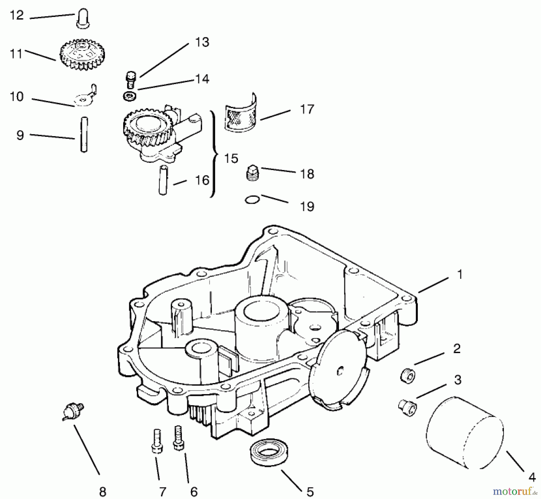 Toro Neu Mowers, Lawn & Garden Tractor Seite 1 72085 (267-H) - Toro 267-H Lawn and Garden Tractor, 1997 (7900001-7999999) OIL PAN / LUBRICATION