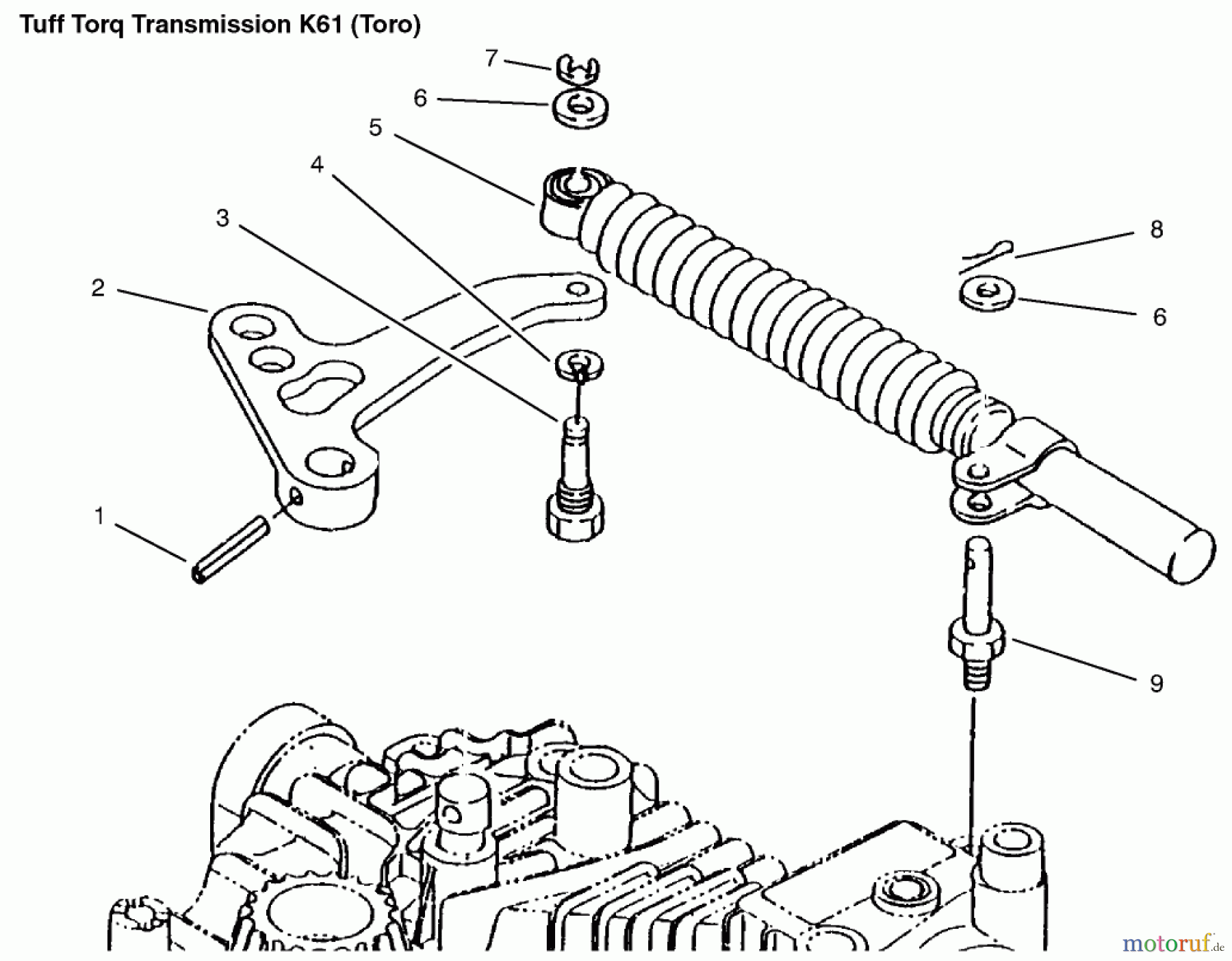  Toro Neu Mowers, Lawn & Garden Tractor Seite 1 72086 (268-H) - Toro 268-H Lawn and Garden Tractor, 1999 (9900001-9999999) LEVER DAMPER