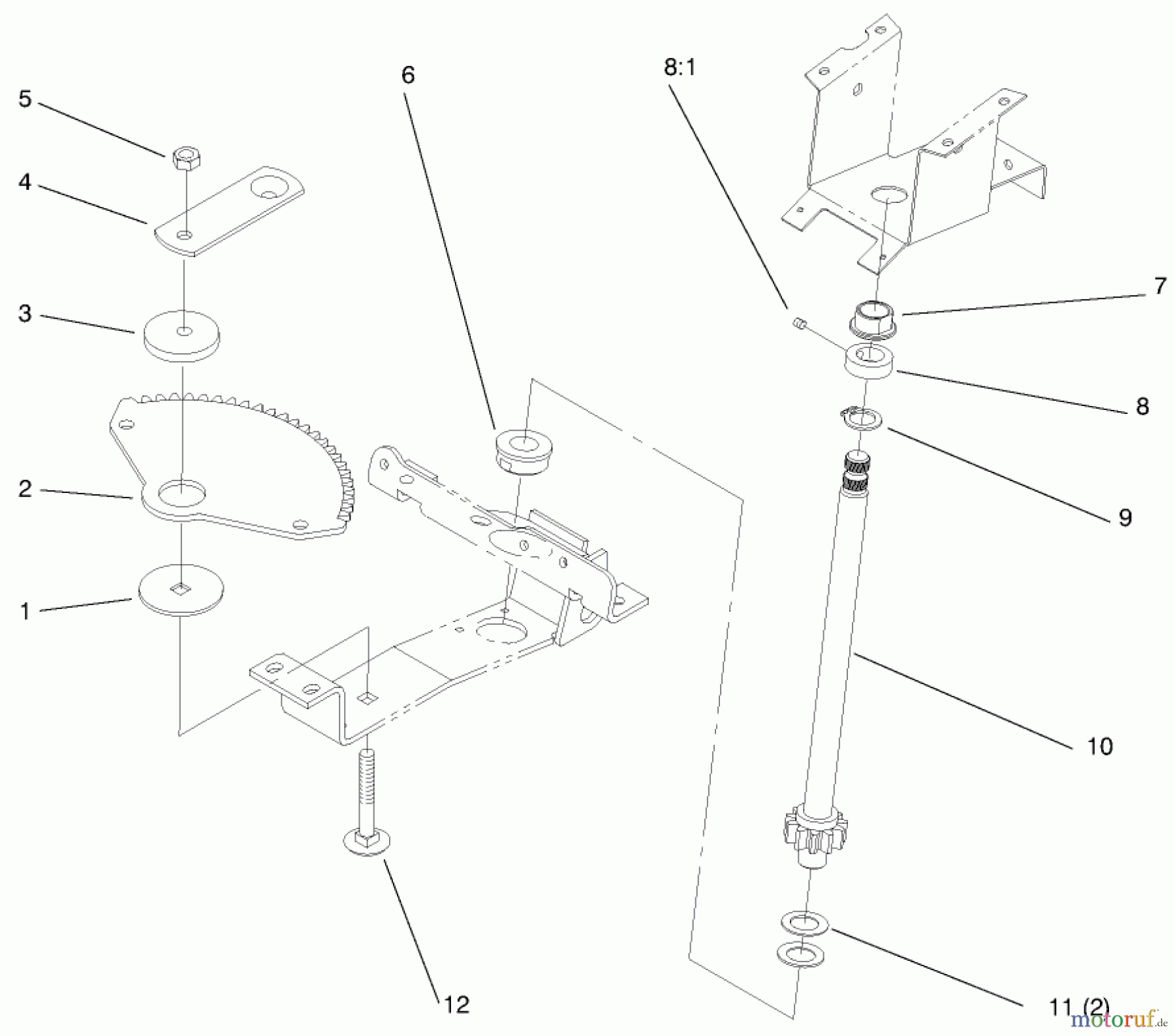 Toro Neu Mowers, Lawn & Garden Tractor Seite 1 72102 (269-H) - Toro 269-H Lawn and Garden Tractor, 1997 (7900001-7999999) LOWER STEERING