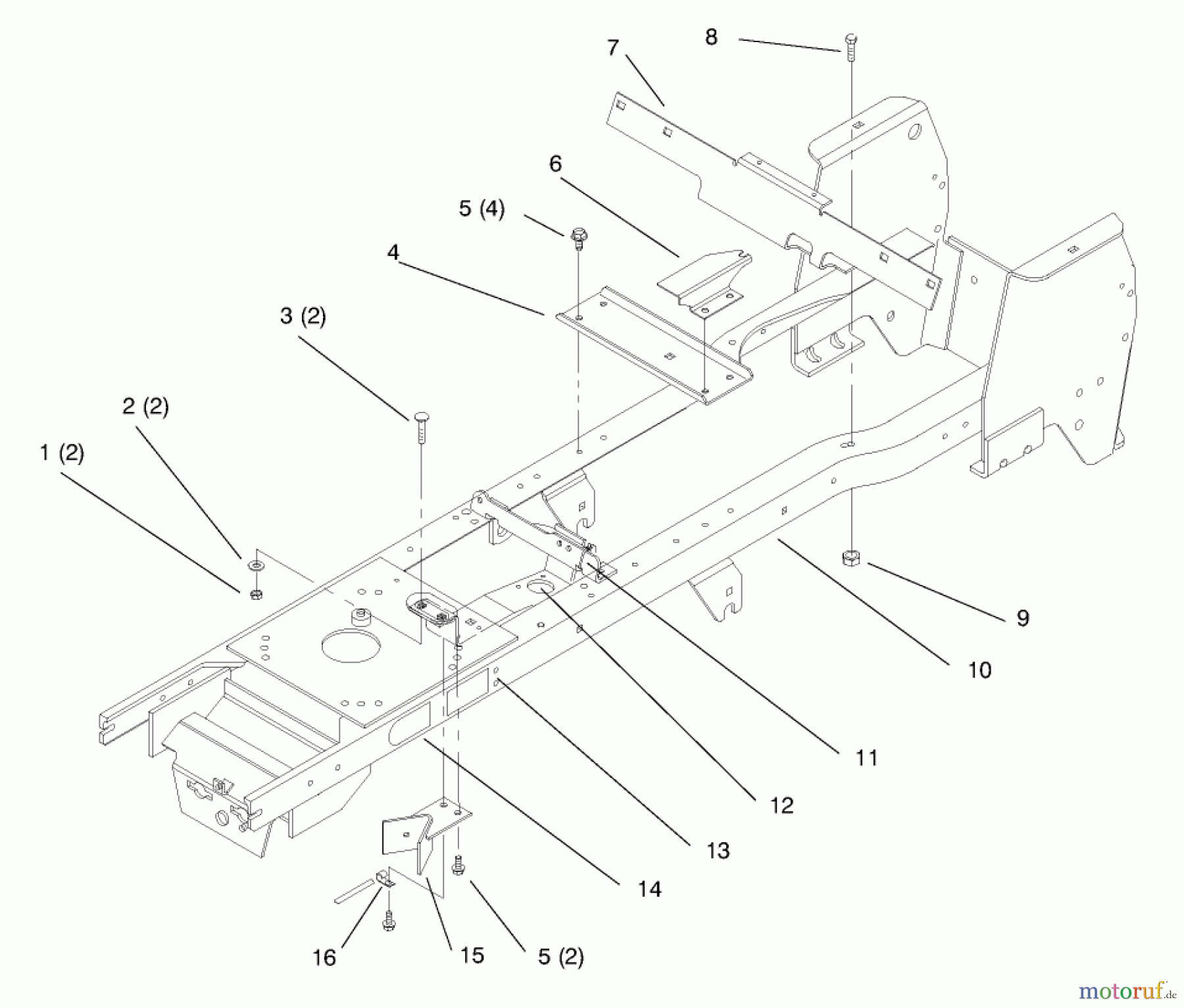  Toro Neu Mowers, Lawn & Garden Tractor Seite 1 72102 (269-H) - Toro 269-H Lawn and Garden Tractor, 1998 (8900001-8900399) FRAME