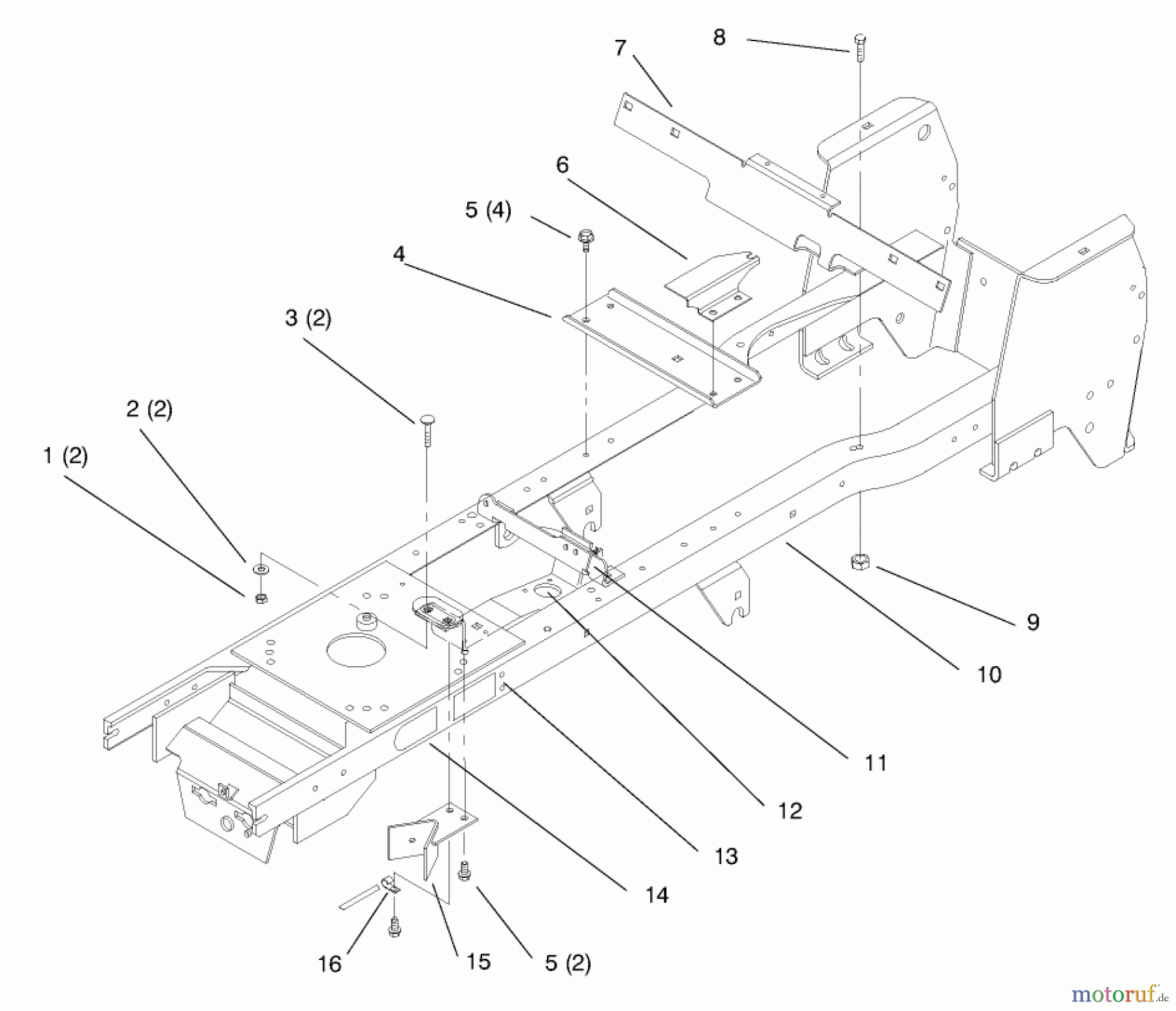 Toro Neu Mowers, Lawn & Garden Tractor Seite 1 72110 (270-H) - Toro 270-H Lawn and Garden Tractor, 1998 (8900001-8900599) FRAME