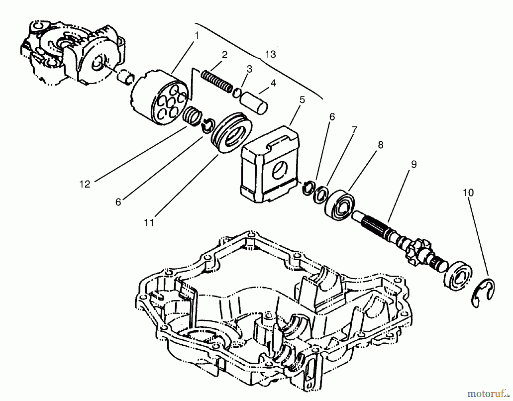  Toro Neu Mowers, Lawn & Garden Tractor Seite 1 72110 (270-H) - Toro 270-H Lawn and Garden Tractor, 1998 (8900001-8900599) MOTOR SHAFT