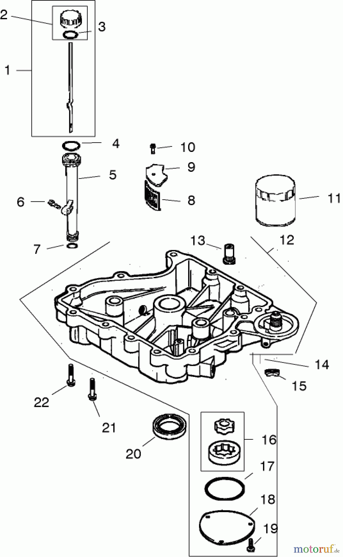  Toro Neu Mowers, Lawn & Garden Tractor Seite 1 72200 (416XT) - Toro 416XT Garden Tractor, 2004 (240000001-240999999) OIL PAN/LUBRICATION ASSEMBLY KOHLER CV460S-26518