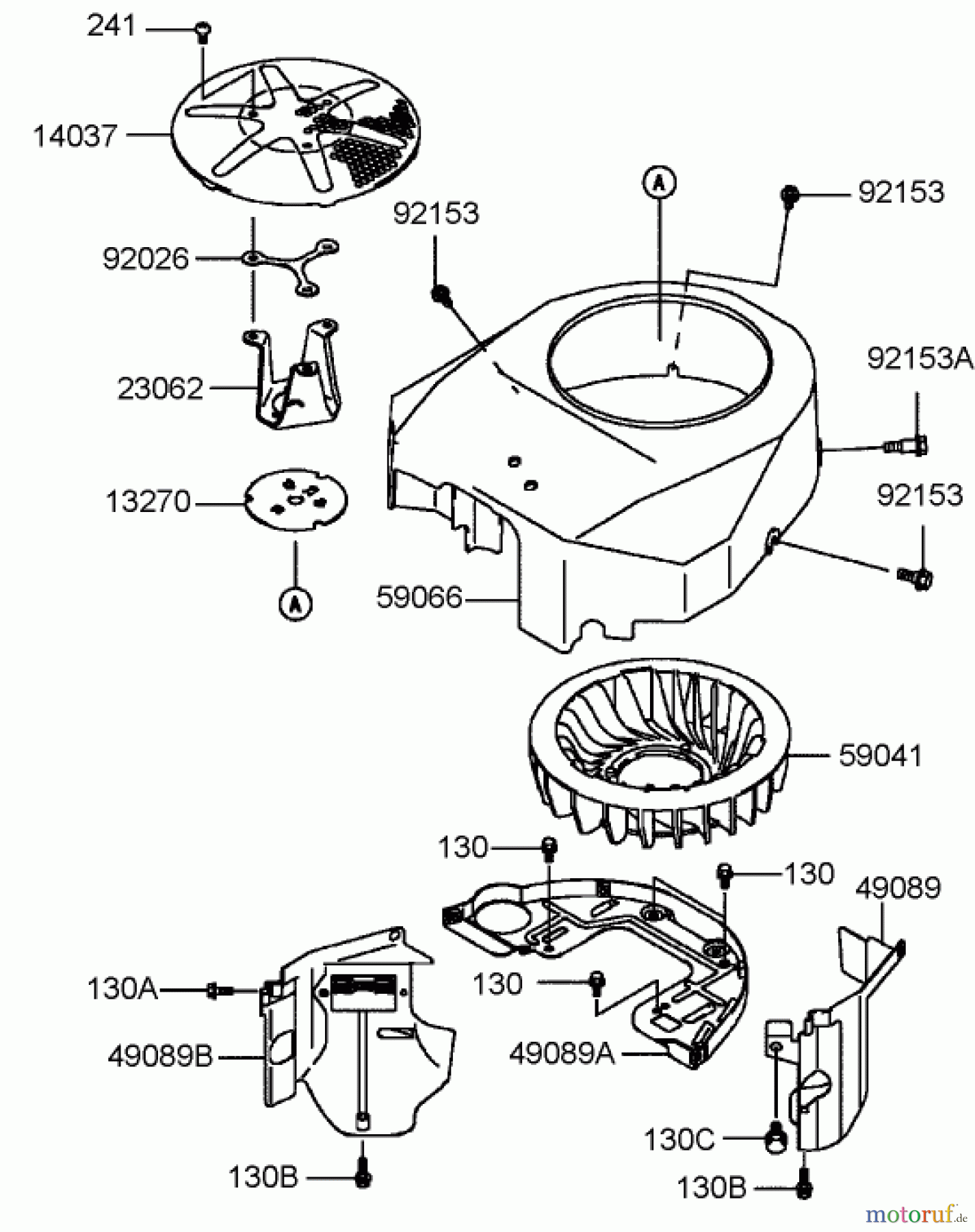 Toro Neu Mowers, Lawn & Garden Tractor Seite 1 72211 (420) - Toro 420 Garden Tractor, 2006 (260000001-260999999) COOLING EQUIPMENT ASSEMBLY KAWASAKI FH541V-DS04