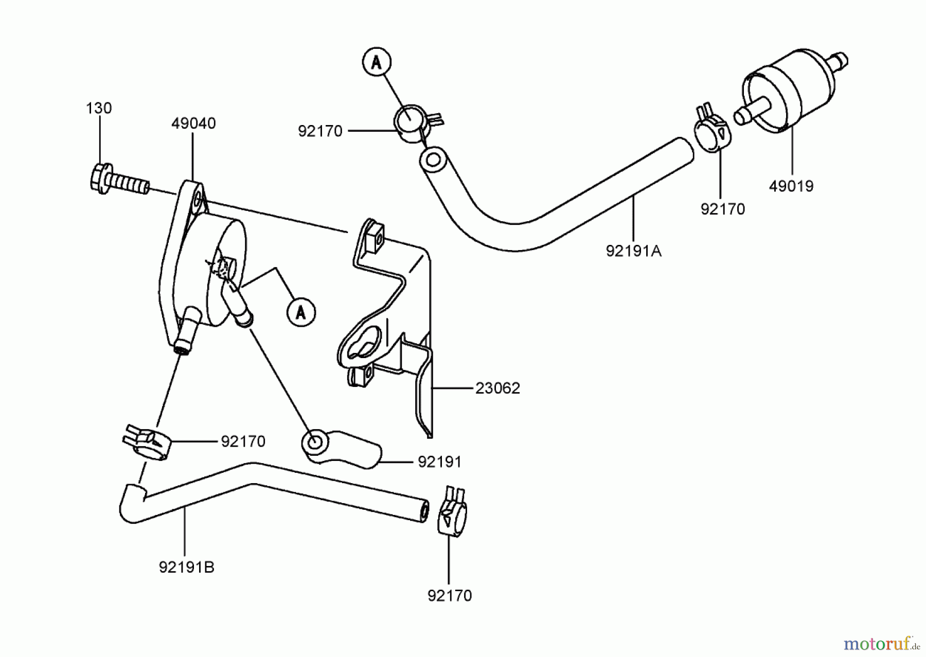 Toro Neu Mowers, Lawn & Garden Tractor Seite 1 72212 (430) - Toro 430 Garden Tractor, 2006 (260000001-260999999) FUEL TANK AND VALVE ASSEMBLY KAWASAKI FH580V-DS06