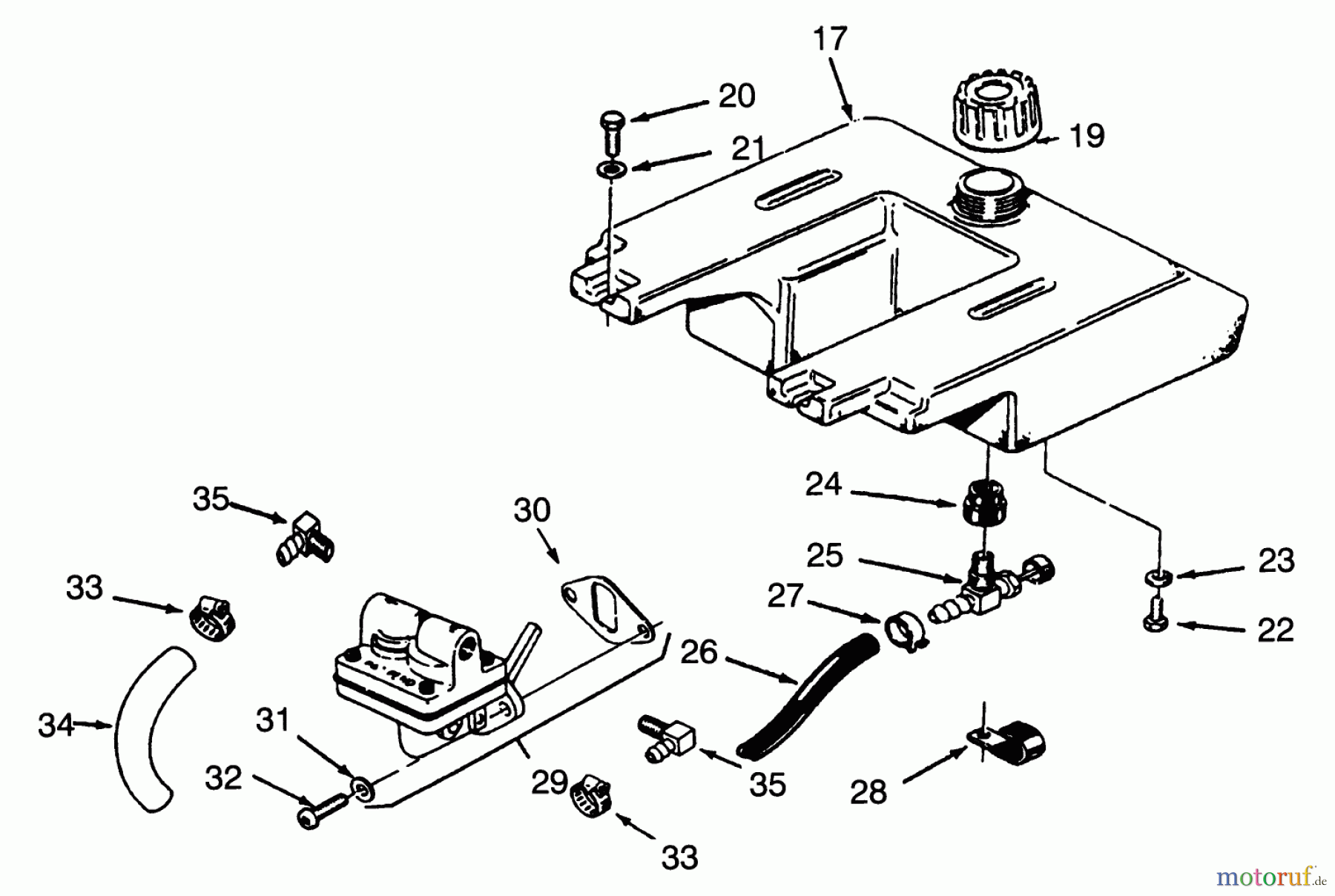  Toro Neu Mowers, Lawn & Garden Tractor Seite 1 73401 (314-H) - Toro 314-H Garden Tractor, 1993 (3900001-3999999) FUEL SYSTEM