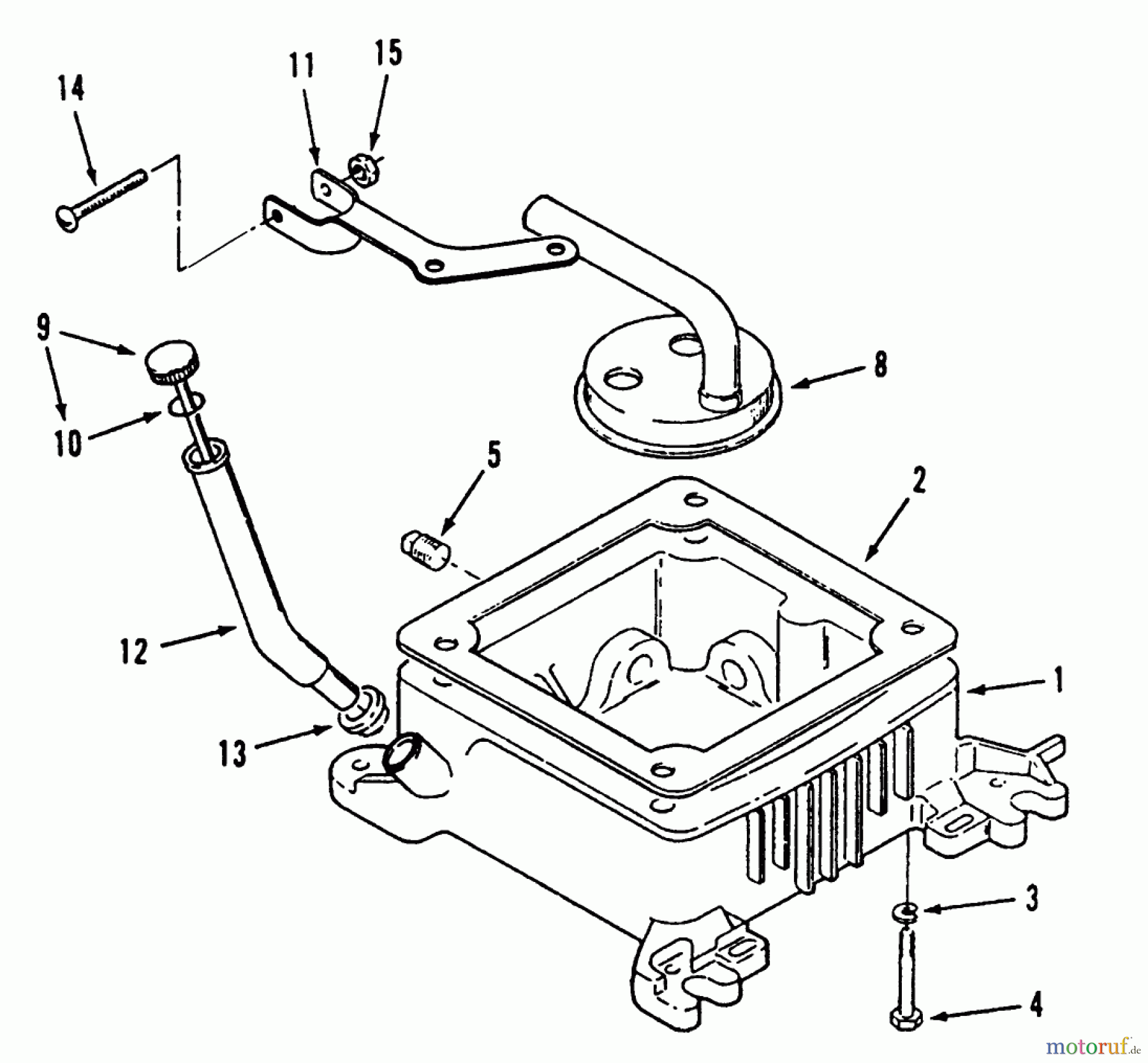  Toro Neu Mowers, Lawn & Garden Tractor Seite 1 73420 (416-8) - Toro 416-8 Garden Tractor, 1995 (5900001-5000614) OIL BASE AND FILL TUBE AND BRACKET