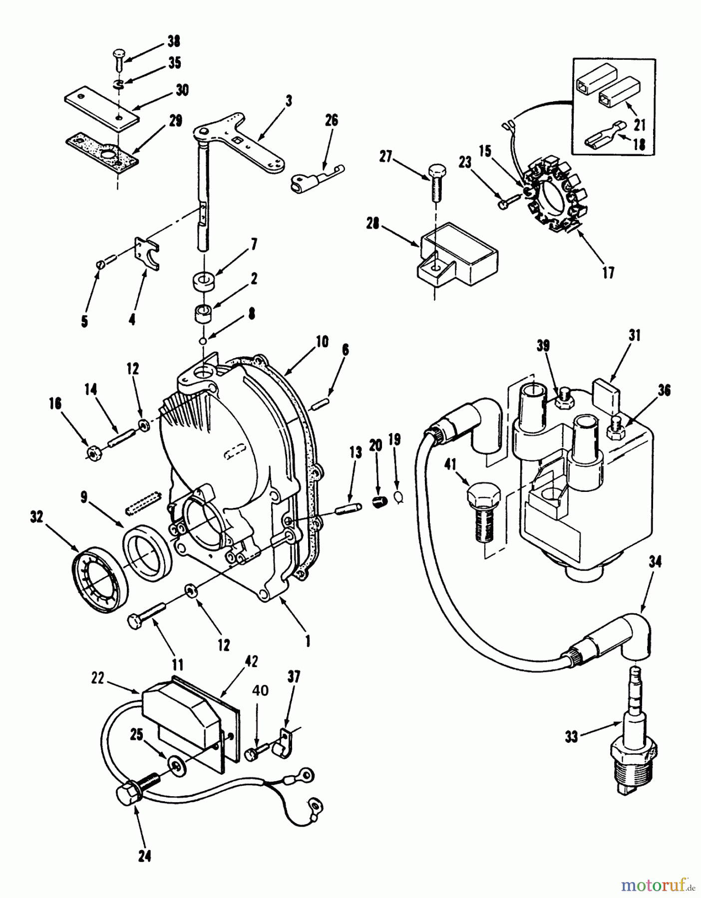  Toro Neu Mowers, Lawn & Garden Tractor Seite 1 73421 (416-H) - Toro 416-H Garden Tractor, 1994 (4900001-4999999) GEARCASE AND IGNITION CONTROLS