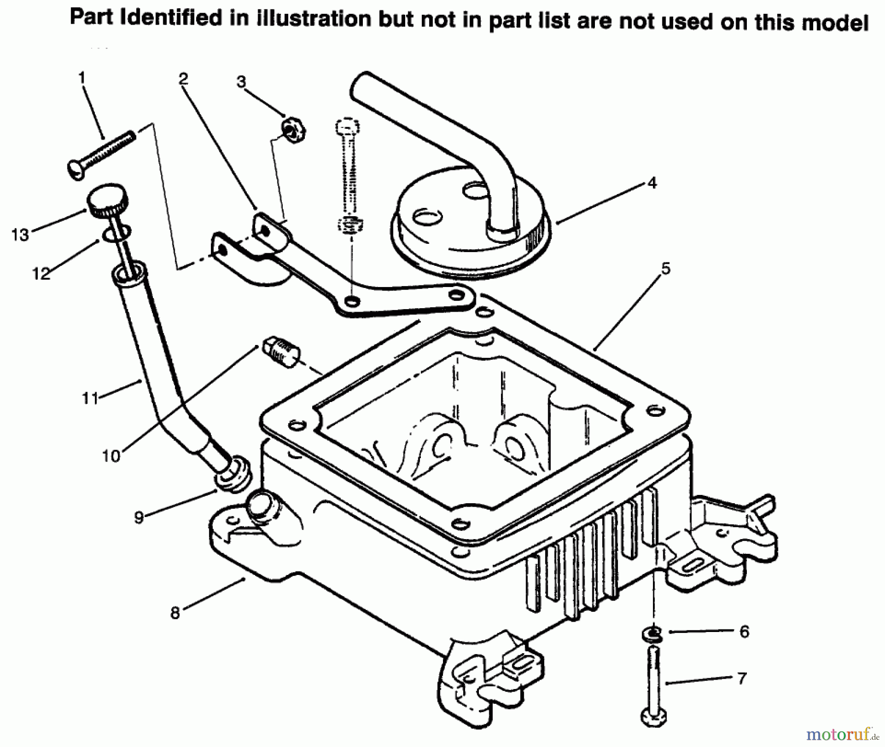  Toro Neu Mowers, Lawn & Garden Tractor Seite 1 73422 (416-8) - Toro 416-8 Garden Tractor, 1996 (6900001-6999999) OIL FILL TUBE & BASE