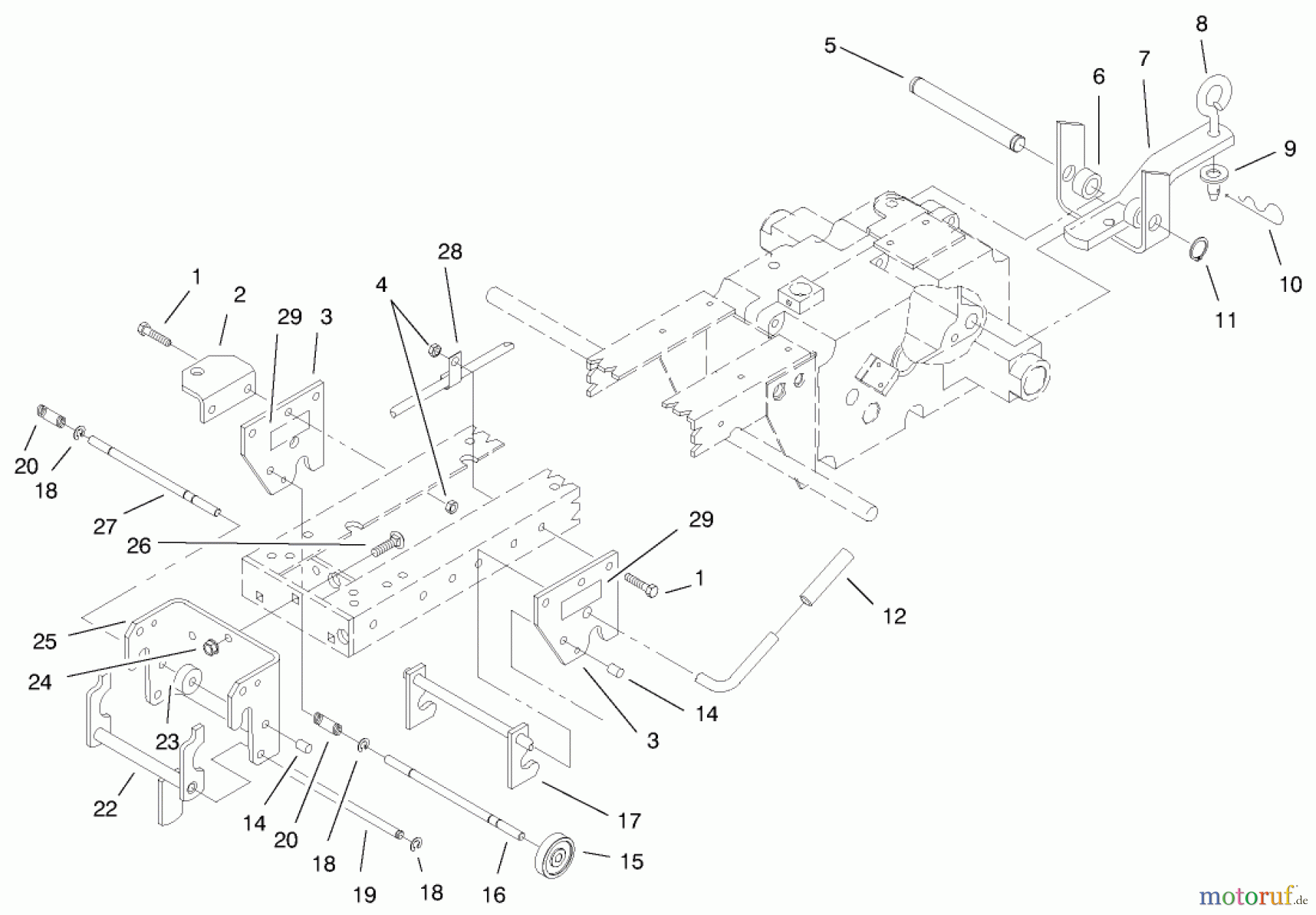  Toro Neu Mowers, Lawn & Garden Tractor Seite 1 73449 (314-8) - Toro 314-8 Garden Tractor, 1999 (9900001-9999999) HITCH ASSEMBLY