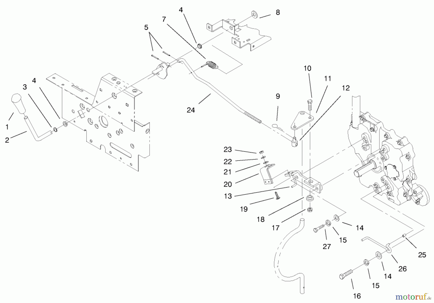  Toro Neu Mowers, Lawn & Garden Tractor Seite 1 73449 (314-8) - Toro 314-8 Garden Tractor, 1999 (9900001-9999999) PTO CLUTCH SYSTEM & BELT GUIDE ASSEMBLY