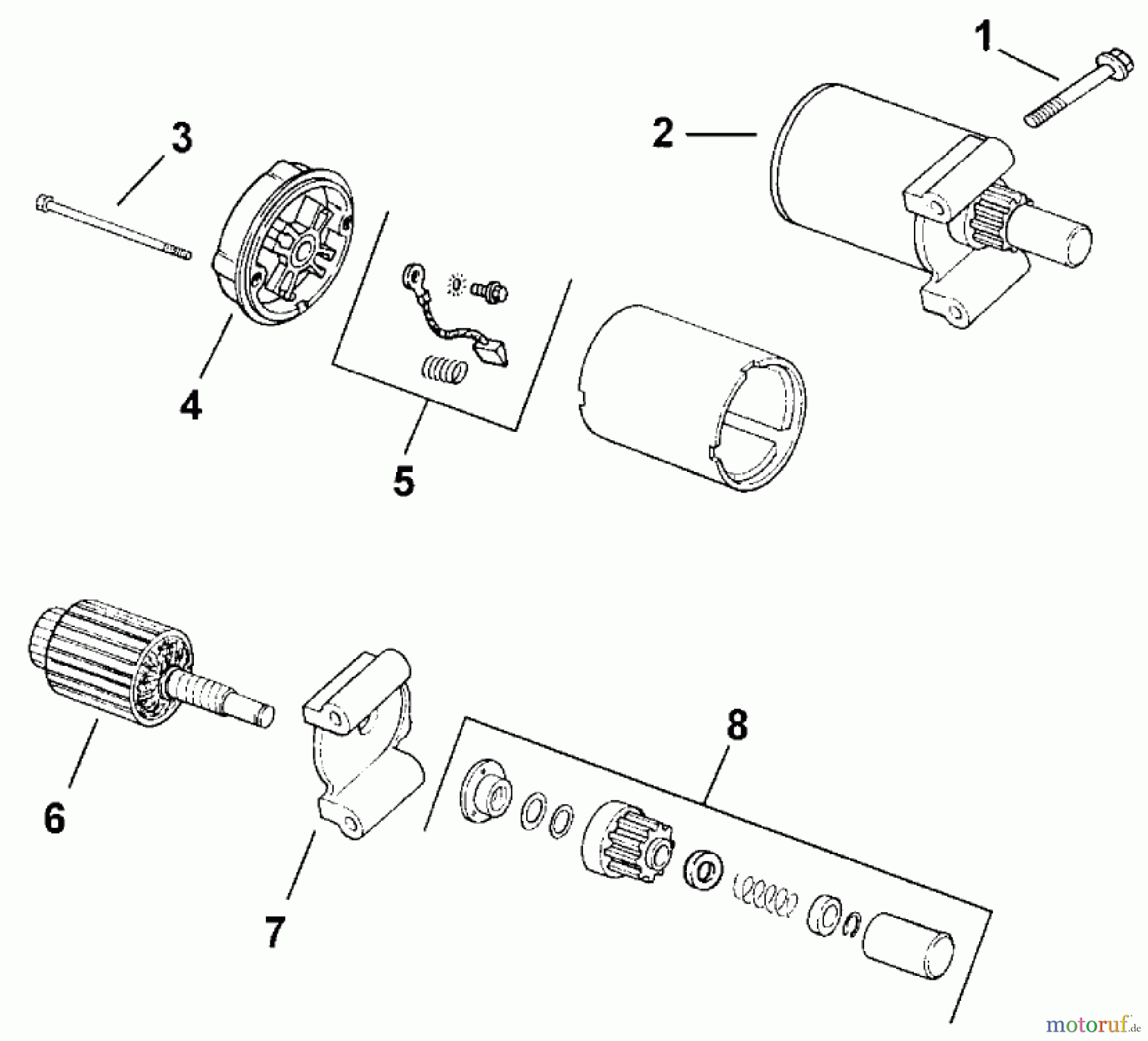  Toro Neu Mowers, Lawn & Garden Tractor Seite 1 73429 (312-8) - Toro 312-8 Garden Tractor, 1999 (9900001-9999999) STARTER (MODEL 73449 ONLY)