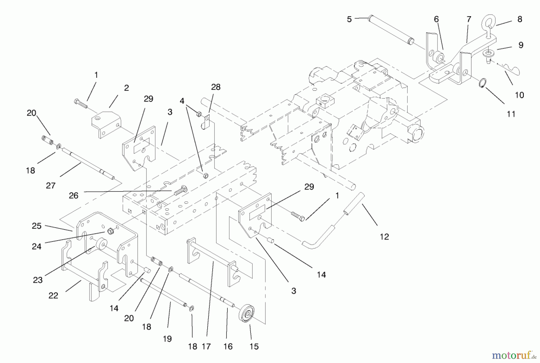 Toro Neu Mowers, Lawn & Garden Tractor Seite 1 73441 (416-8) - Toro 416-8 Garden Tractor, 1997 (7900001-7999999) HITCH ASSEMBLY