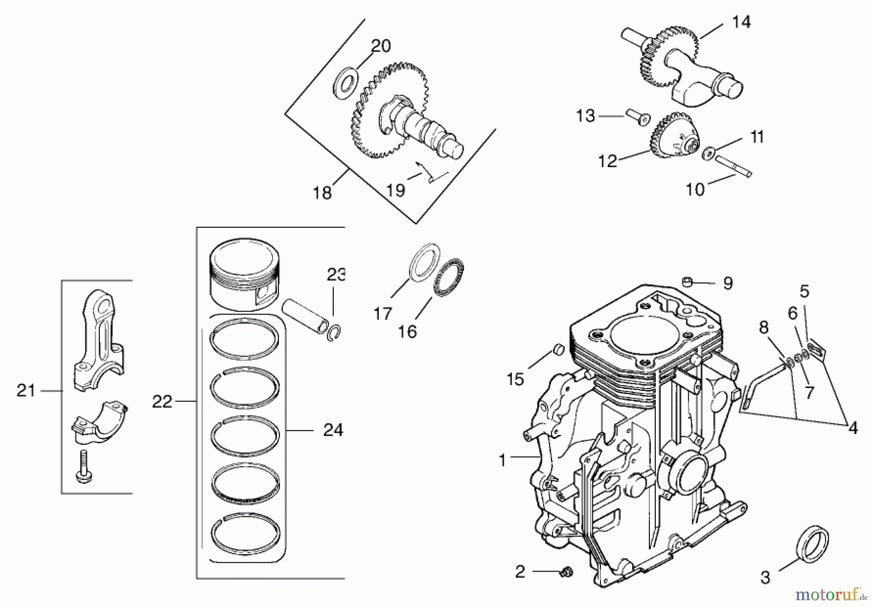 Toro Neu Mowers, Lawn & Garden Tractor Seite 1 73450 (315-8) - Toro 315-8 Garden Tractor, 2002 (220000001-220999999) CRANKCASE ASSEMBLY KOHLER MODEL CH15S-44533