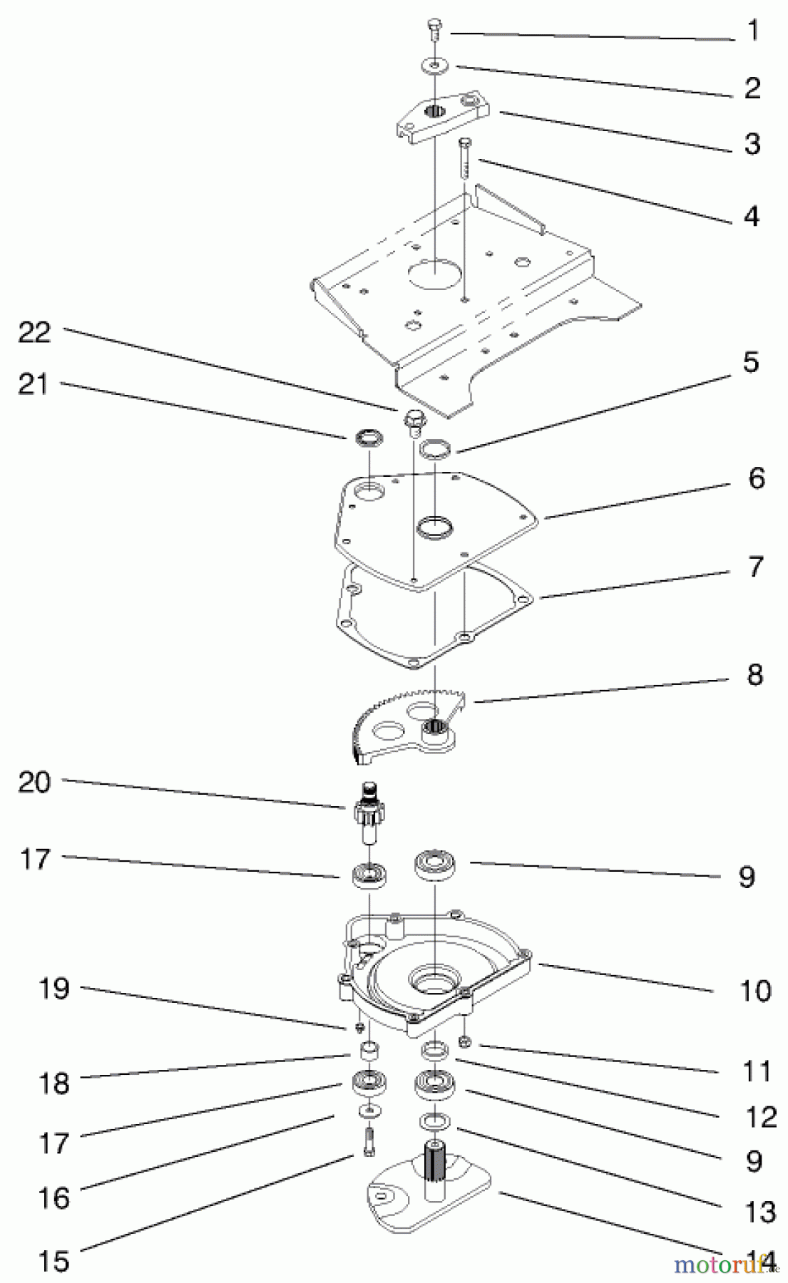  Toro Neu Mowers, Lawn & Garden Tractor Seite 1 73470 (518xi) - Toro 518xi Garden Tractor, 1998 (8900001-8999999) MANUAL STEERING LOWER ASSEMBLY