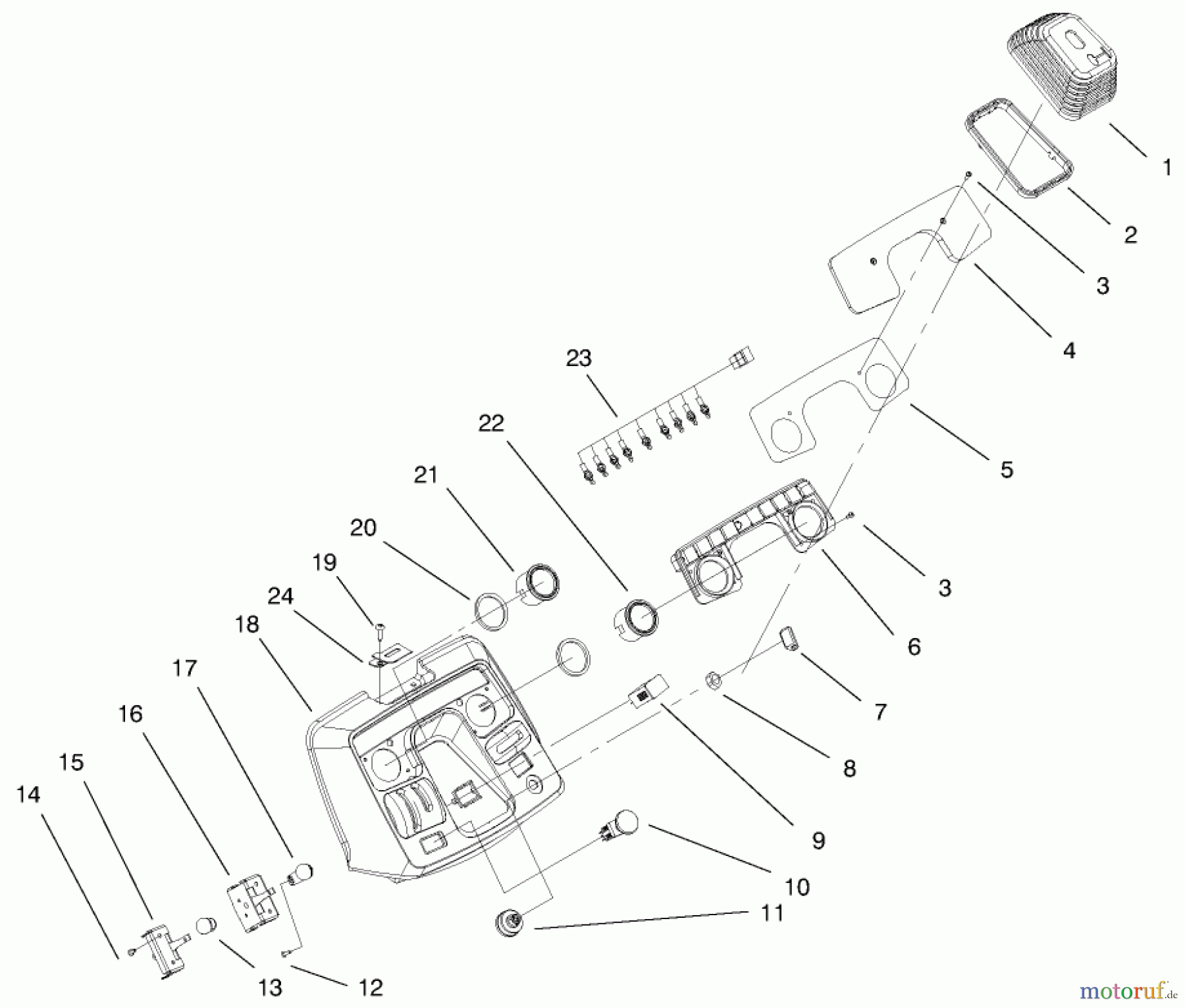 Toro Neu Mowers, Lawn & Garden Tractor Seite 1 73542 (520xi) - Toro 520xi Garden Tractor, 2000 (000000001-000999999) DASH ASSEMBLY