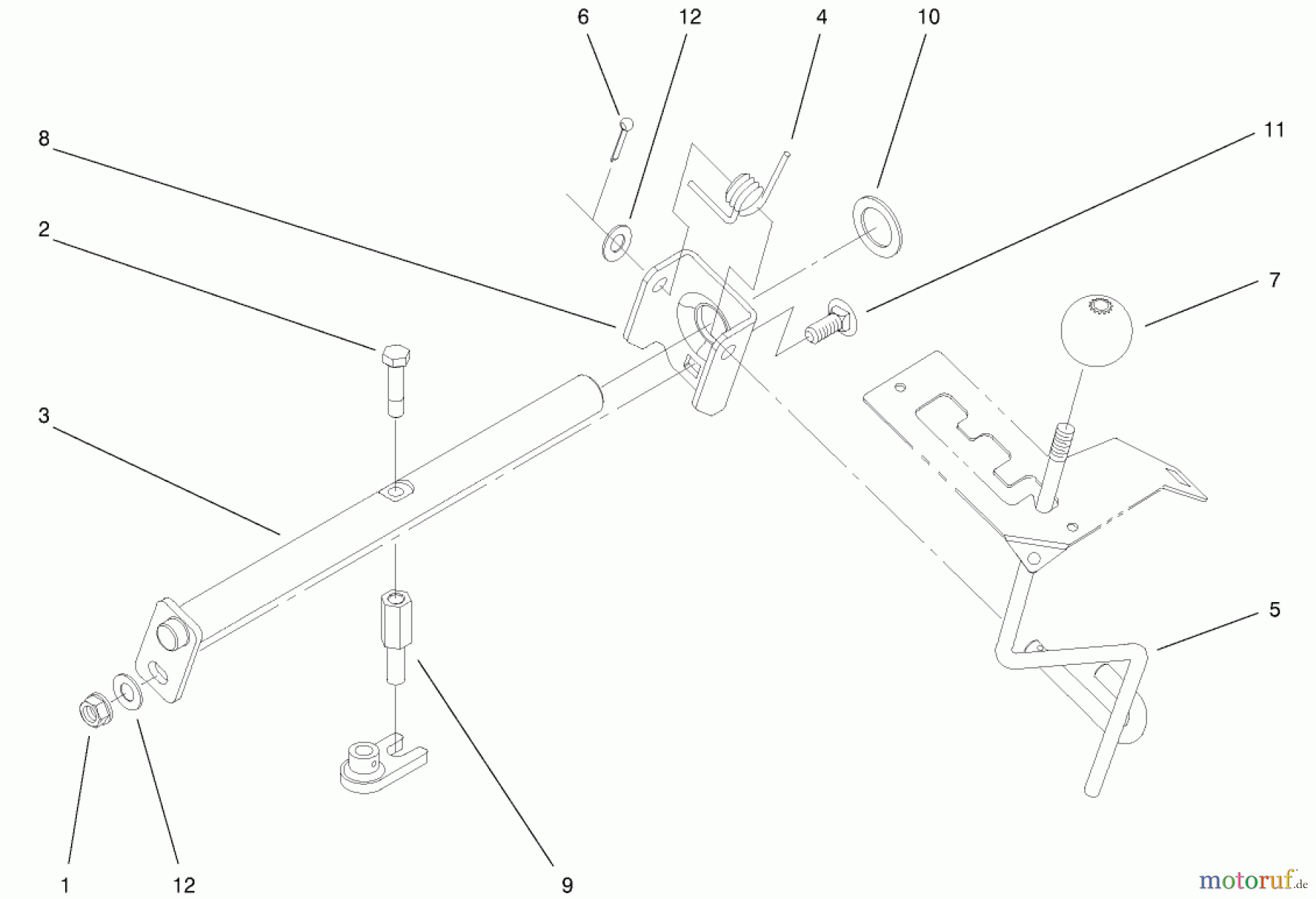  Toro Neu Mowers, Lawn & Garden Tractor Seite 1 73542 (520xi) - Toro 520xi Garden Tractor, 2000 (200000001-200999999) HI-LO SHIFT ASSEMBLY