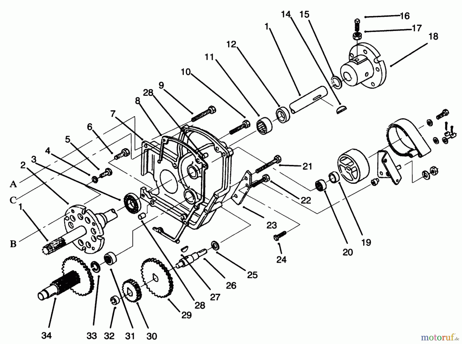  Toro Neu Mowers, Lawn & Garden Tractor Seite 1 73501 (520-H) - Toro 520-H Garden Tractor, 1996 (69000001-69999999) TRANSAXLE ASSEMBLY #2